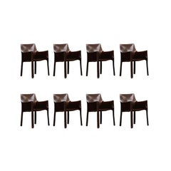 Vintage Mario Bellini "CAB 413” Dining Chairs for Cassina, 1977, Set of 8