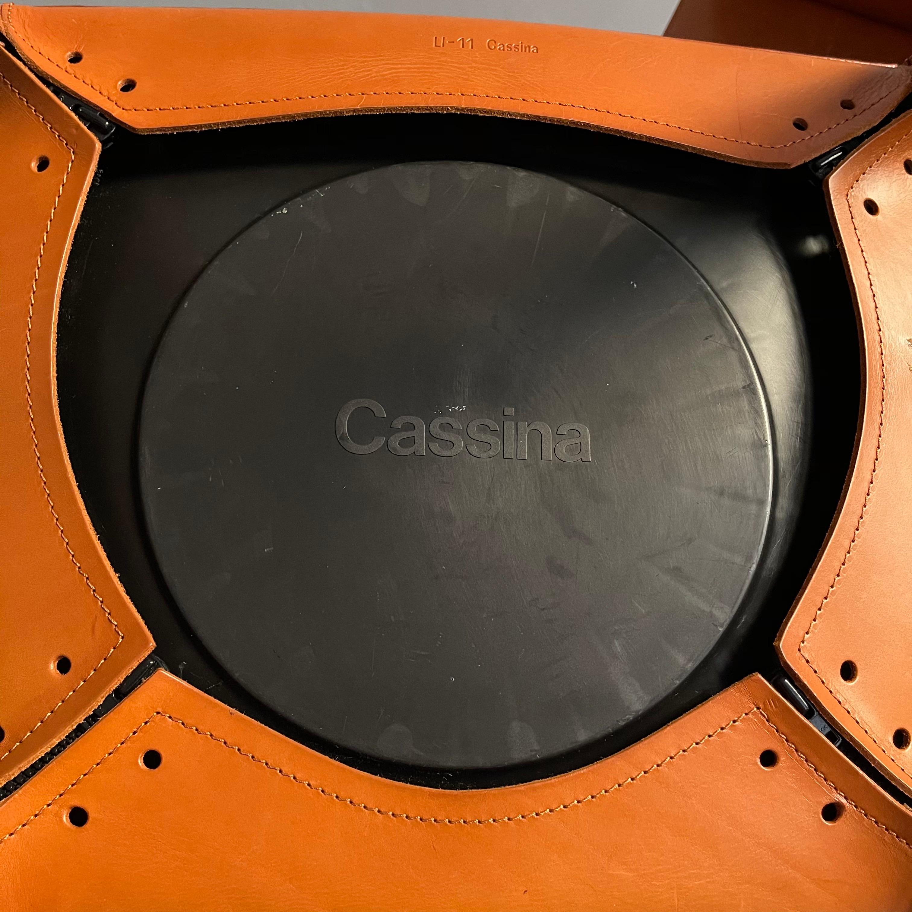 Mario Bellini Cassina CAB 413 Pair Armchairs in Patinated Cognac Leather, 1970s 6