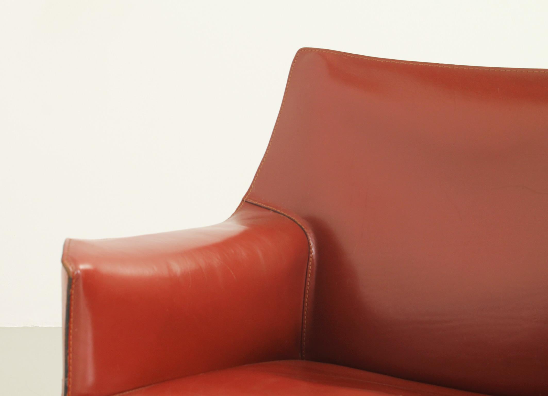 Italian Mario Bellini Cab 414 Armchair for Cassina, Italy, 1982