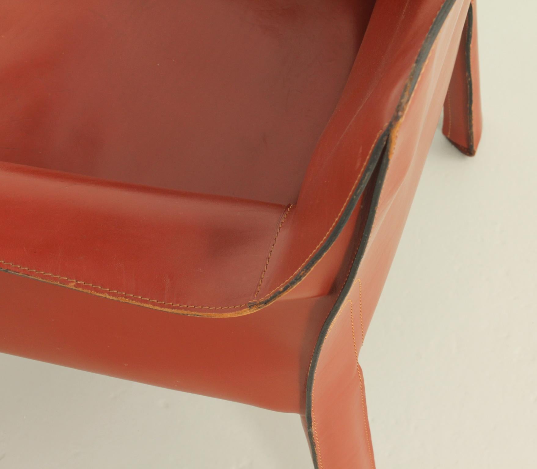 Metal Mario Bellini Cab 414 Armchair for Cassina, Italy, 1982