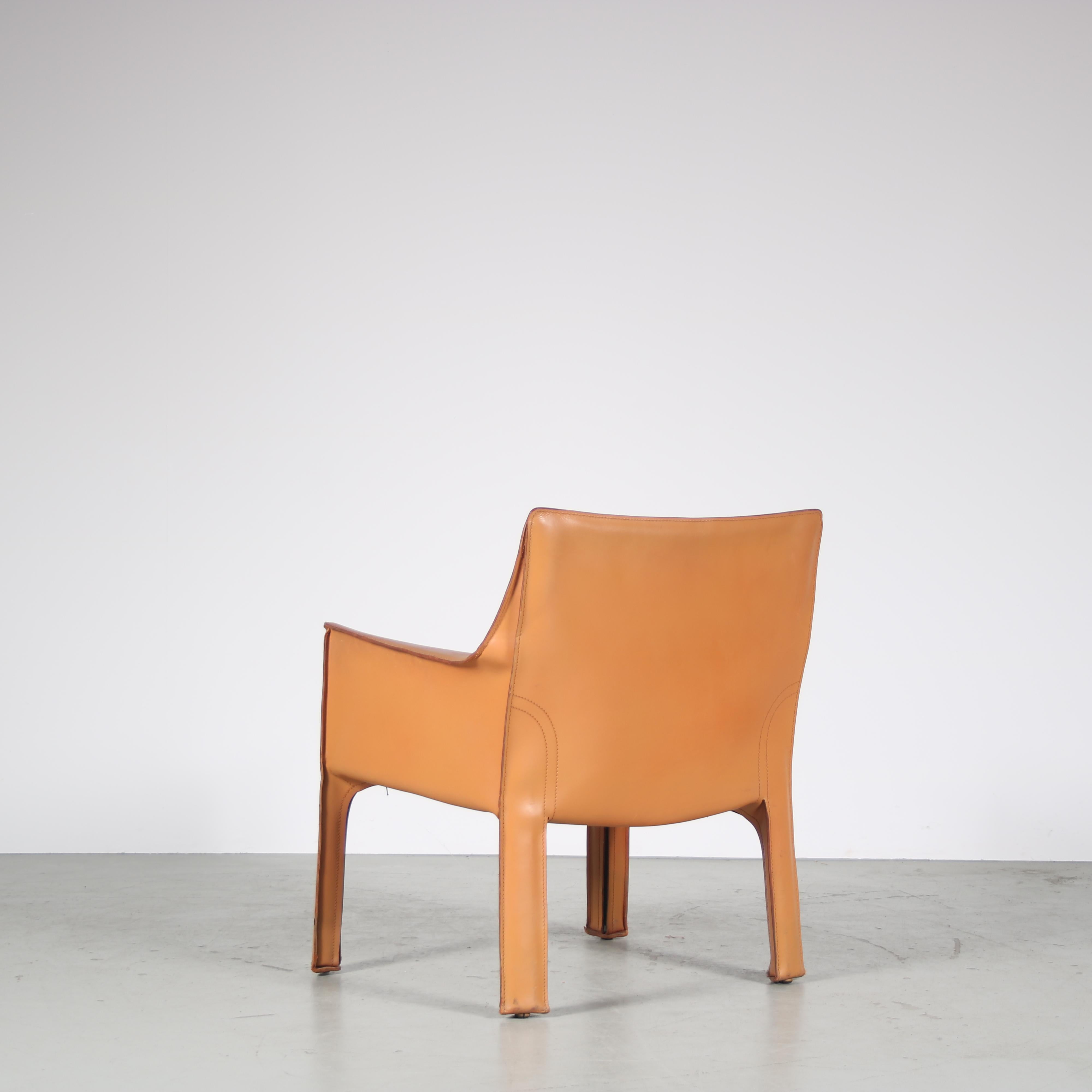 Late 20th Century Mario Bellini “Cab 414” Chair for Cassina, Italy 1980