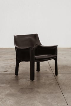 Mario Bellini “CAB” 414 Chair for Cassina, Black Leather, 1977
