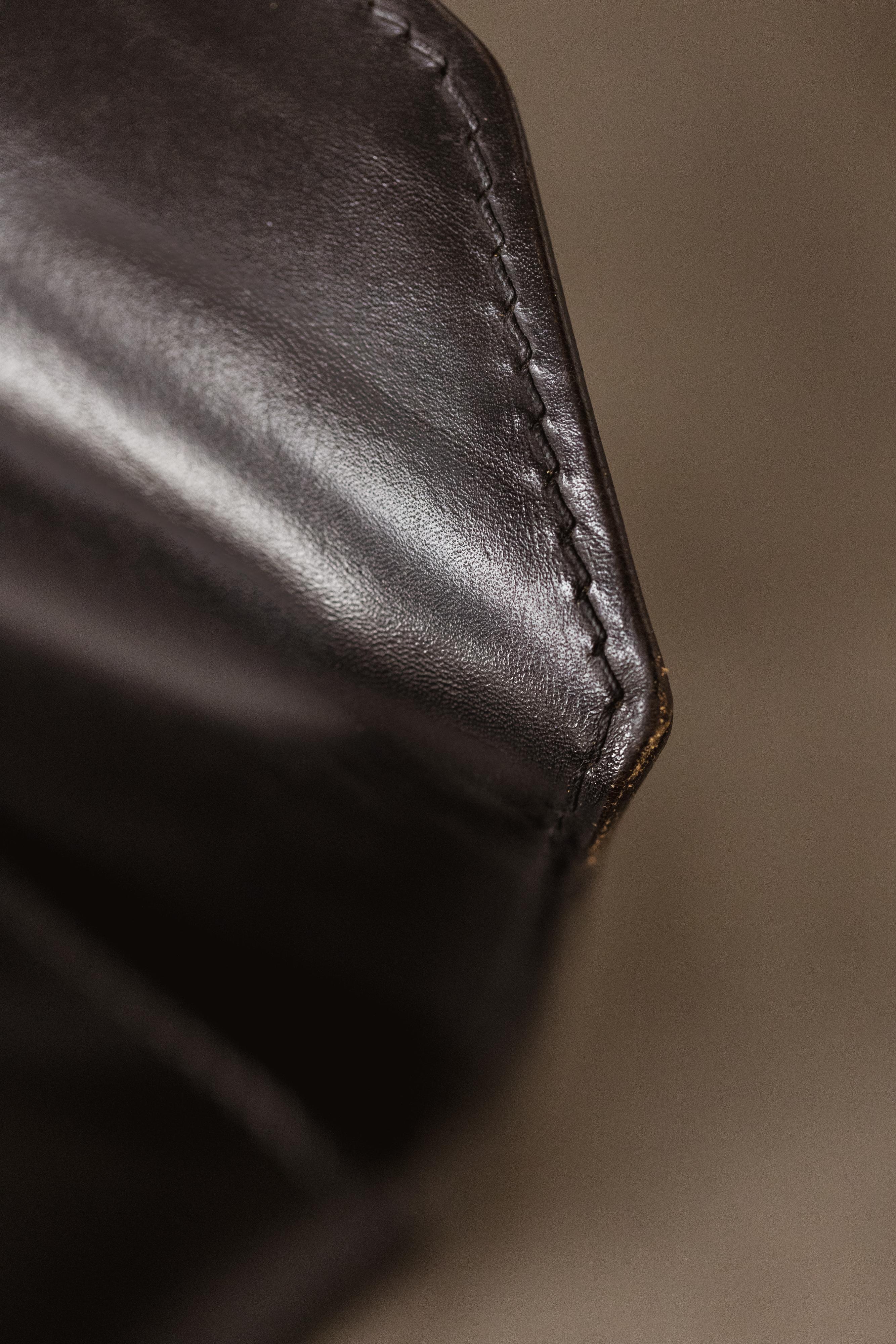 Mario Bellini “CAB” 414 Chair for Cassina, Black Leather, 1977, Set of 1 For Sale 2