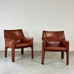 Mario Bellini "Cab 414" Lounge Chairs for Cassina, 1970s, Set of Two