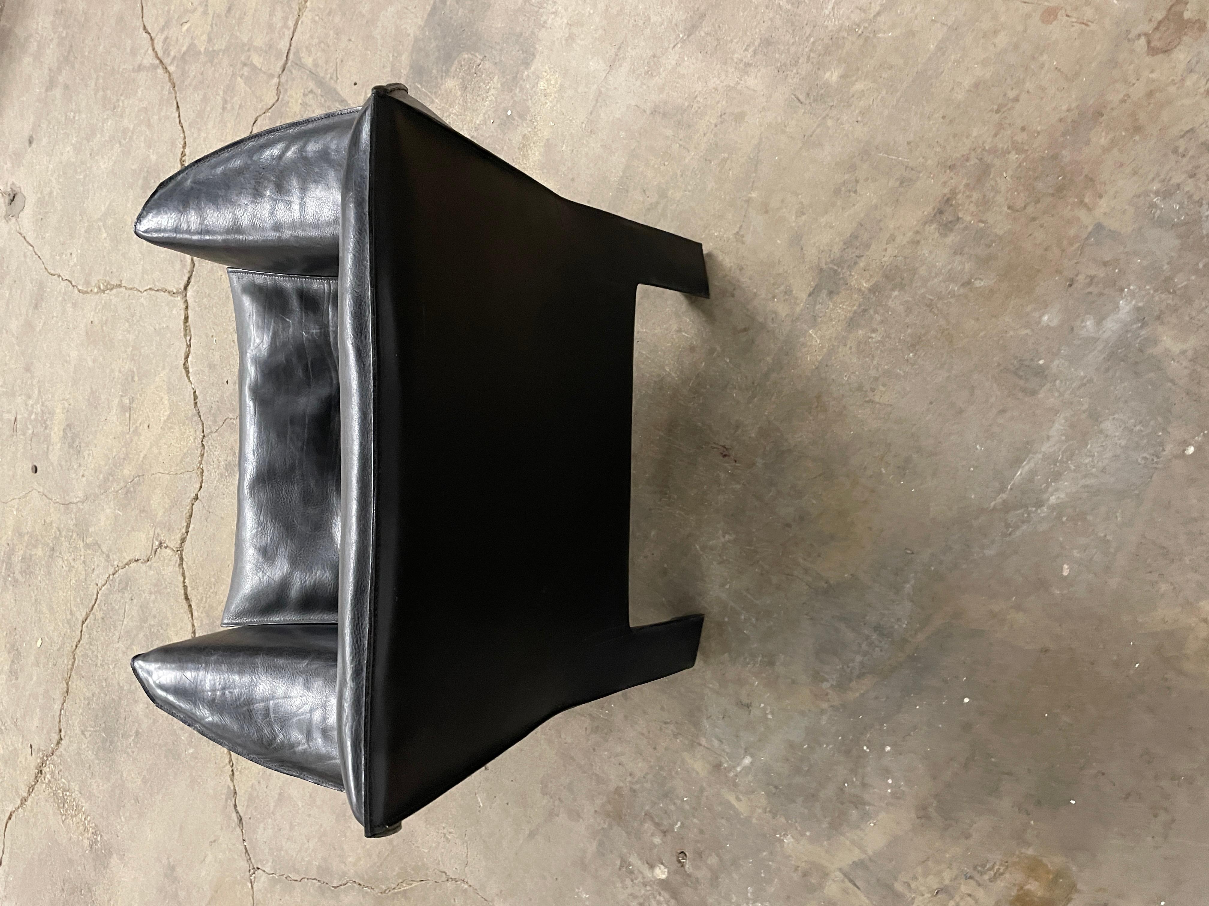Pelle Mario Bellini Sedia da salotto Cab 415 per Cassina, Italia circa anni '80