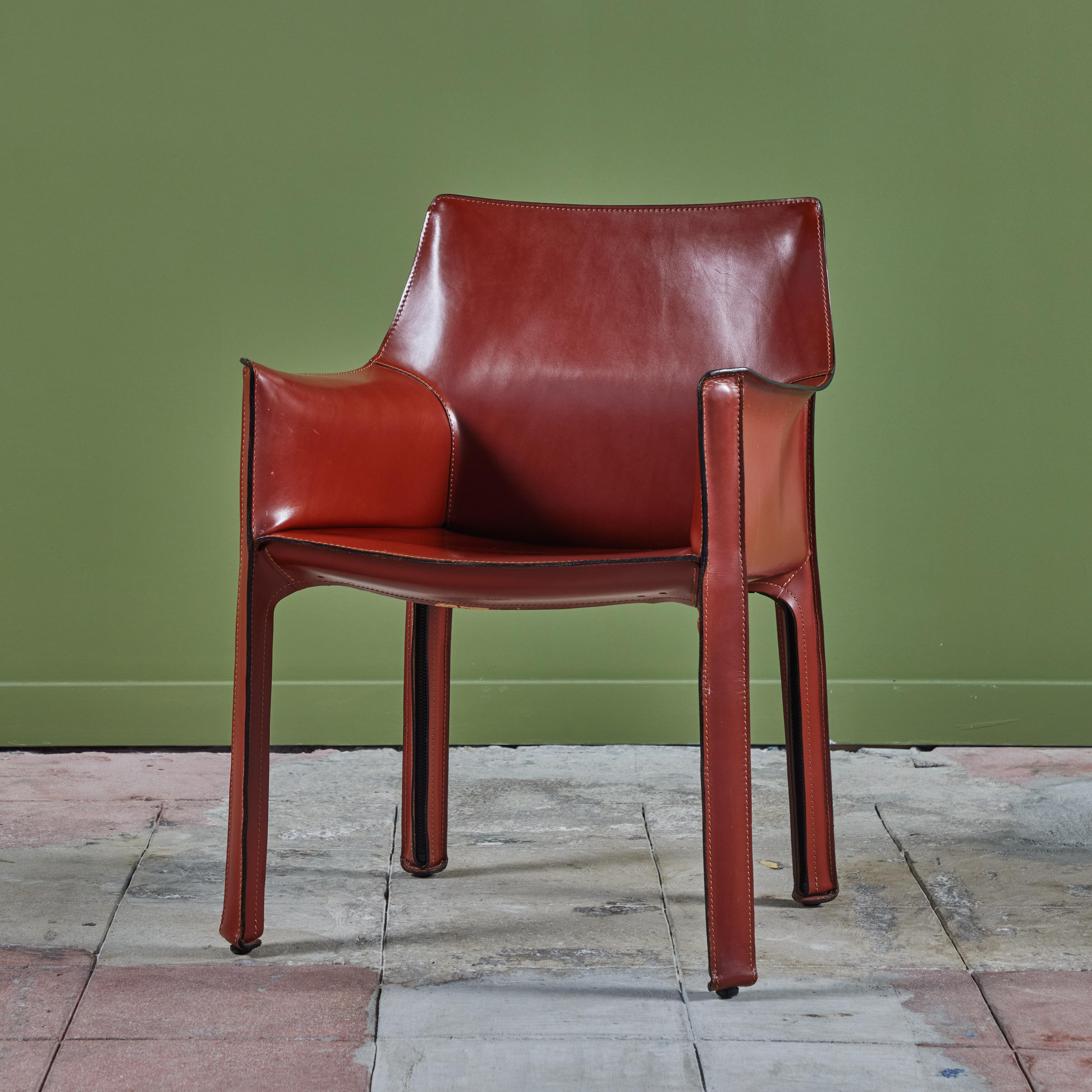 Mid-Century Modern Mario Bellini Cab Arm Chair for Cassina For Sale