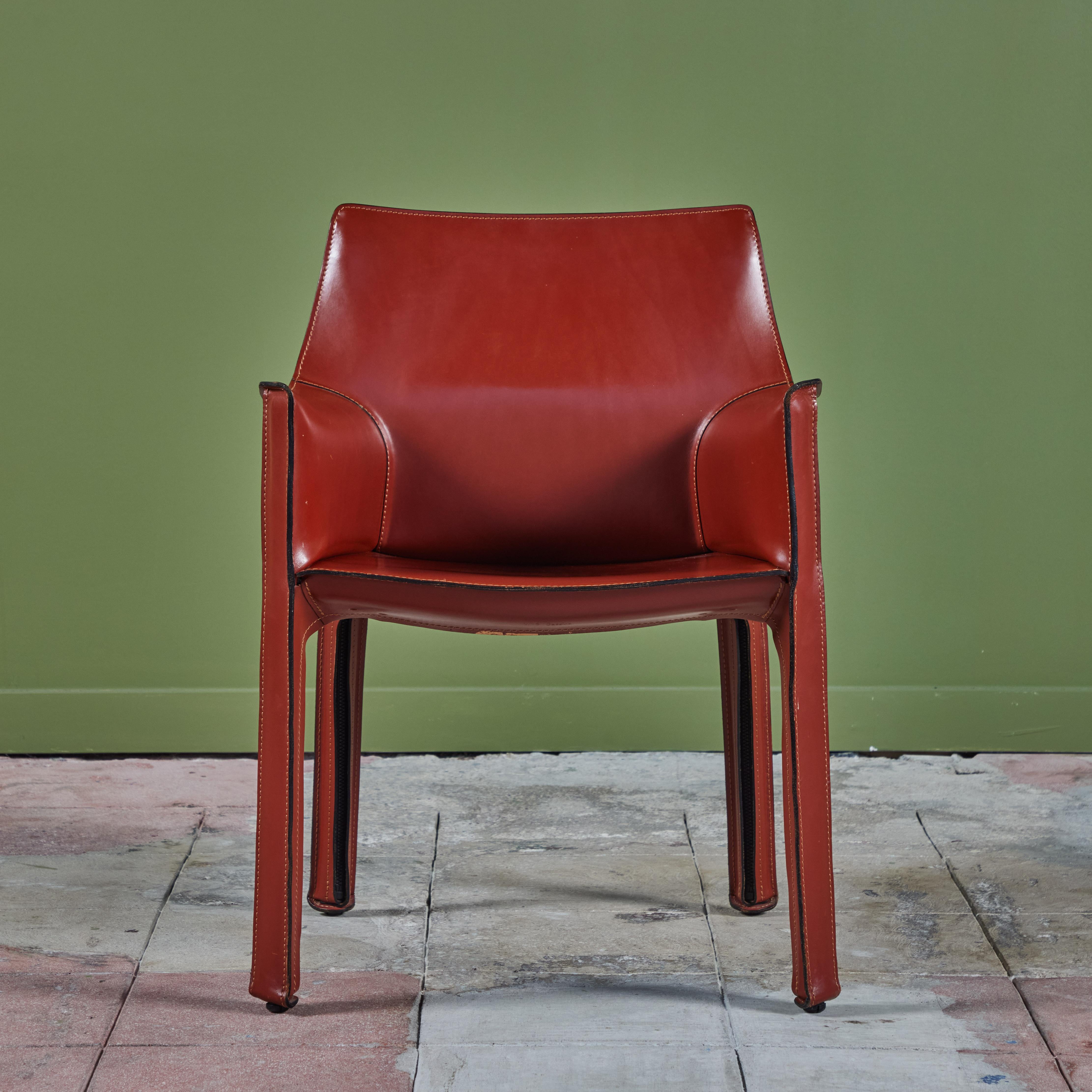 Italian Mario Bellini Cab Arm Chair for Cassina For Sale