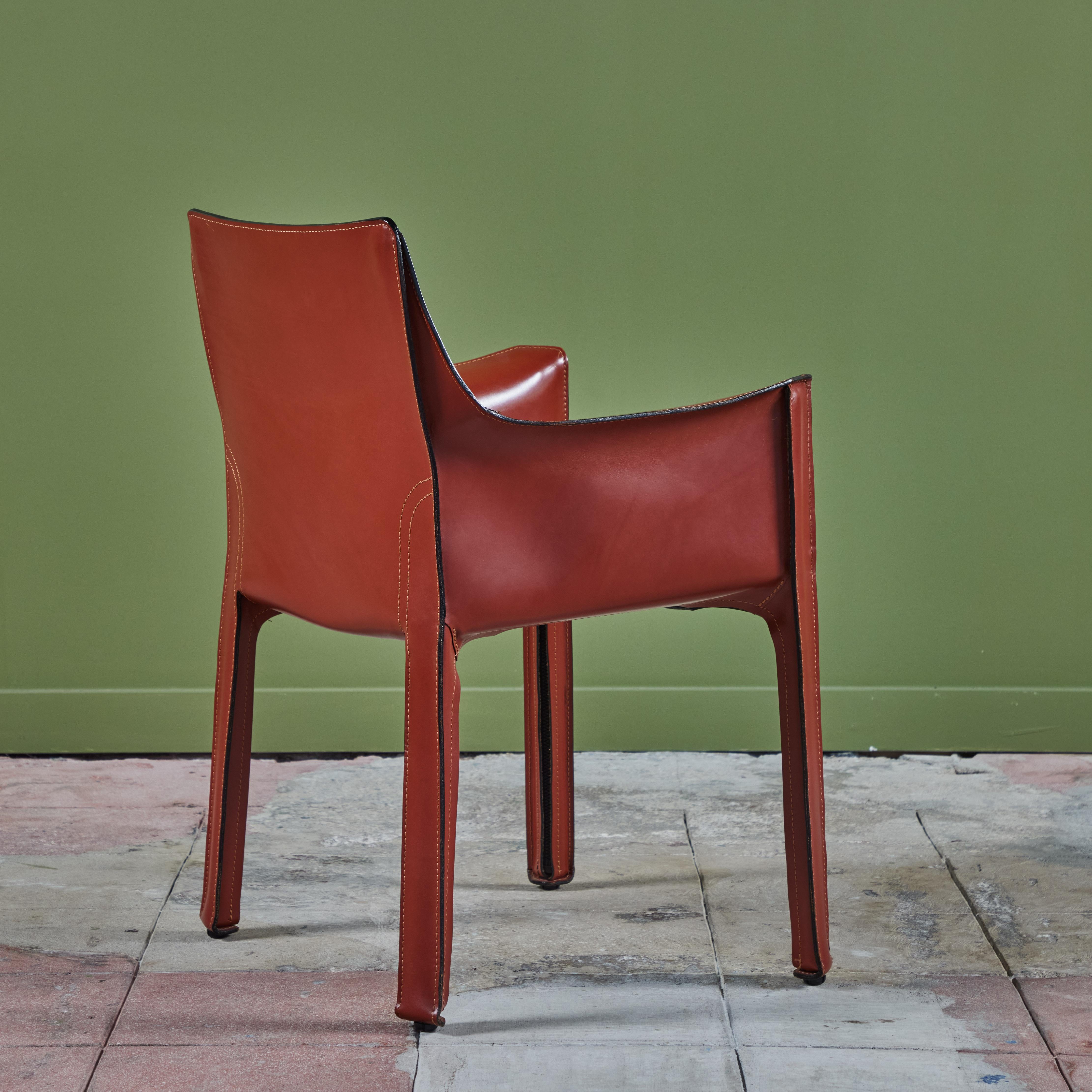 Steel Mario Bellini Cab Arm Chair for Cassina For Sale