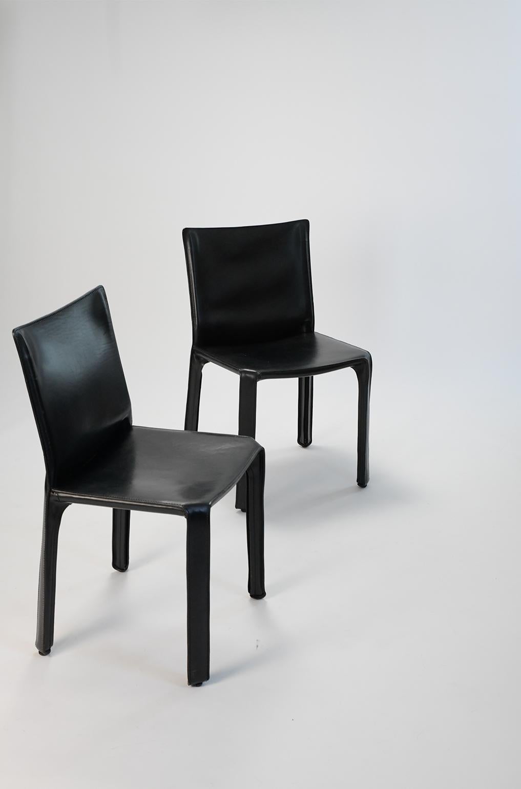 Mario Bellini Cab Chairs by Cassina - Set of Four  In Good Condition For Sale In Los Angeles, CA