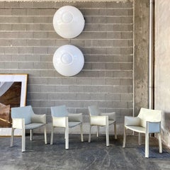 Mario Bellini Ivory "CAB" Chairs for Cassina, 1977, Set of 4