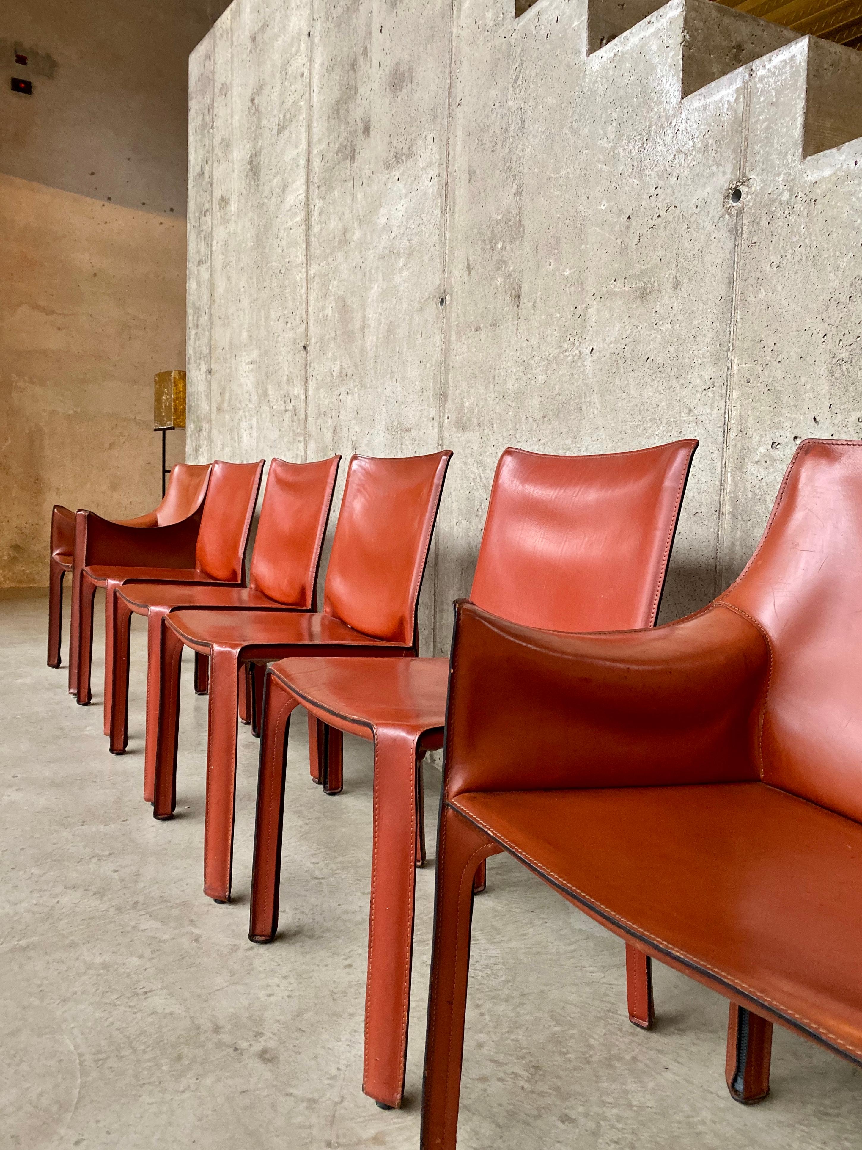 Mario Bellini “CAB” Chairs for Cassina, 1977, Set of 6 In Good Condition In Lonigo, Veneto