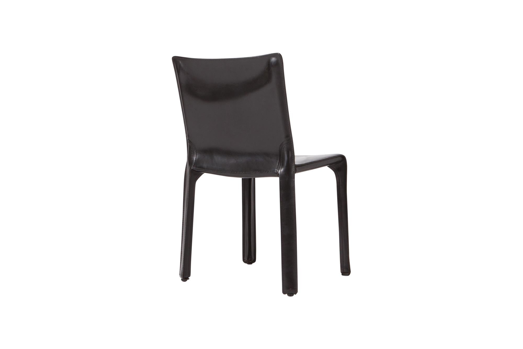 Mario Bellini Cab Chairs in Black Leather for Cassina In Good Condition In Antwerp, BE
