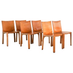 Mario Bellini "Cab" Chairs in Camel Leather