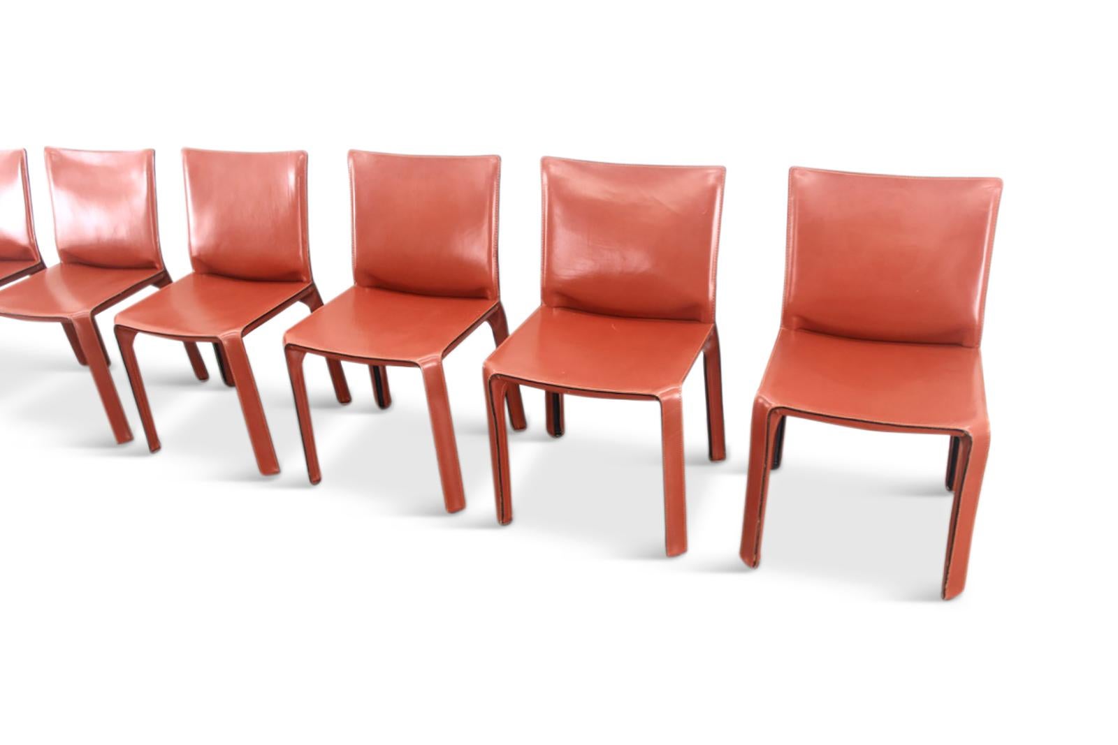 Italian Mario Bellini Cab Chairs in Oxblood Red Leather for Cassina, 1977