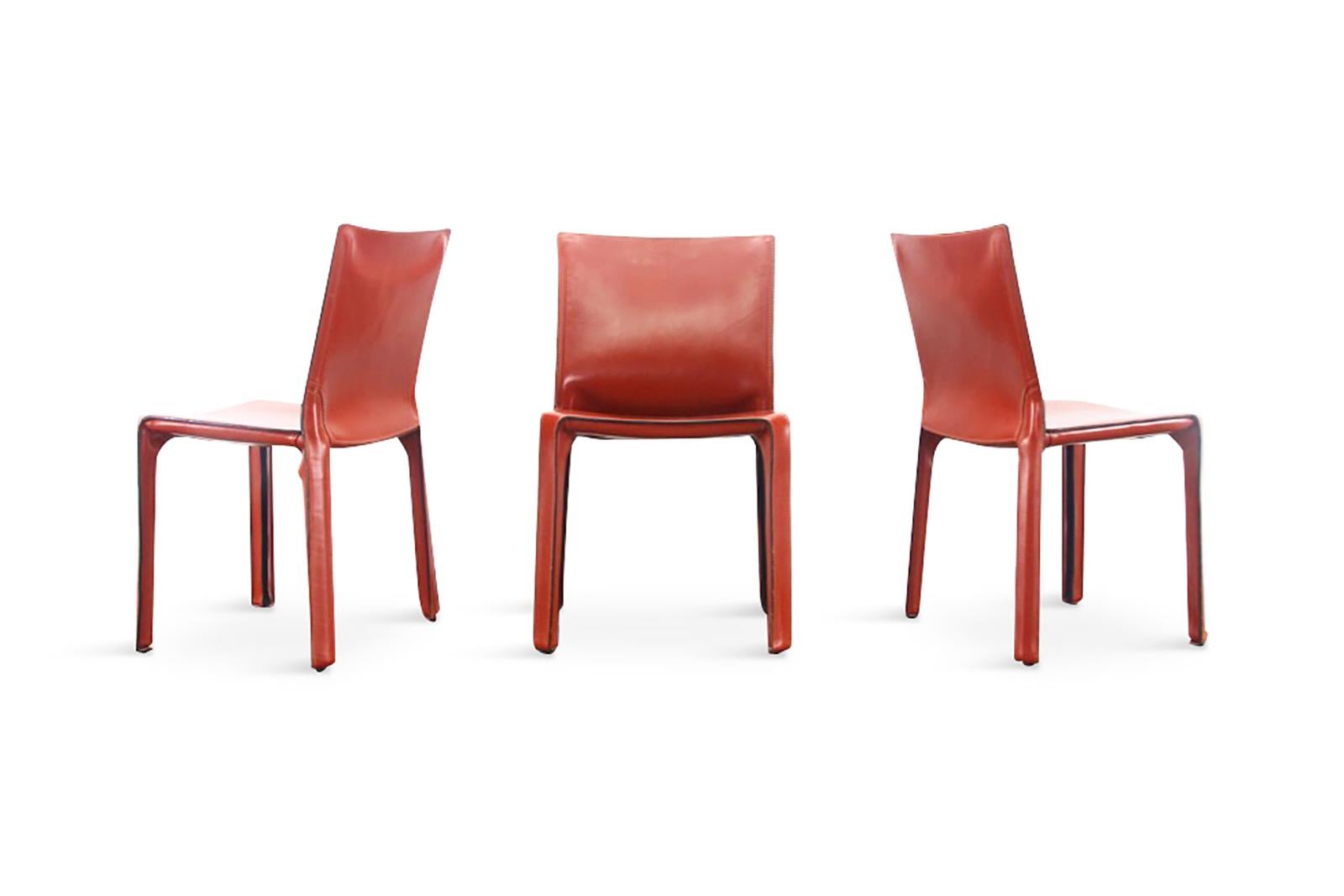 Mario Bellini Cab Chairs in Oxblood Red Leather for Cassina, 1977 1