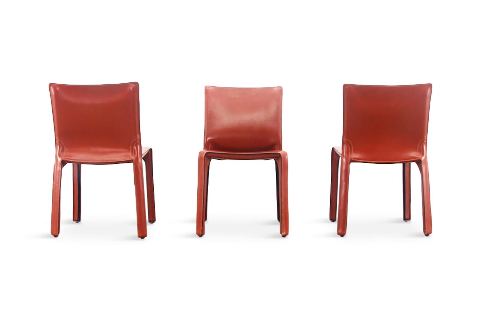 Mario Bellini Cab Chairs in Oxblood Red Leather for Cassina, 1977 2