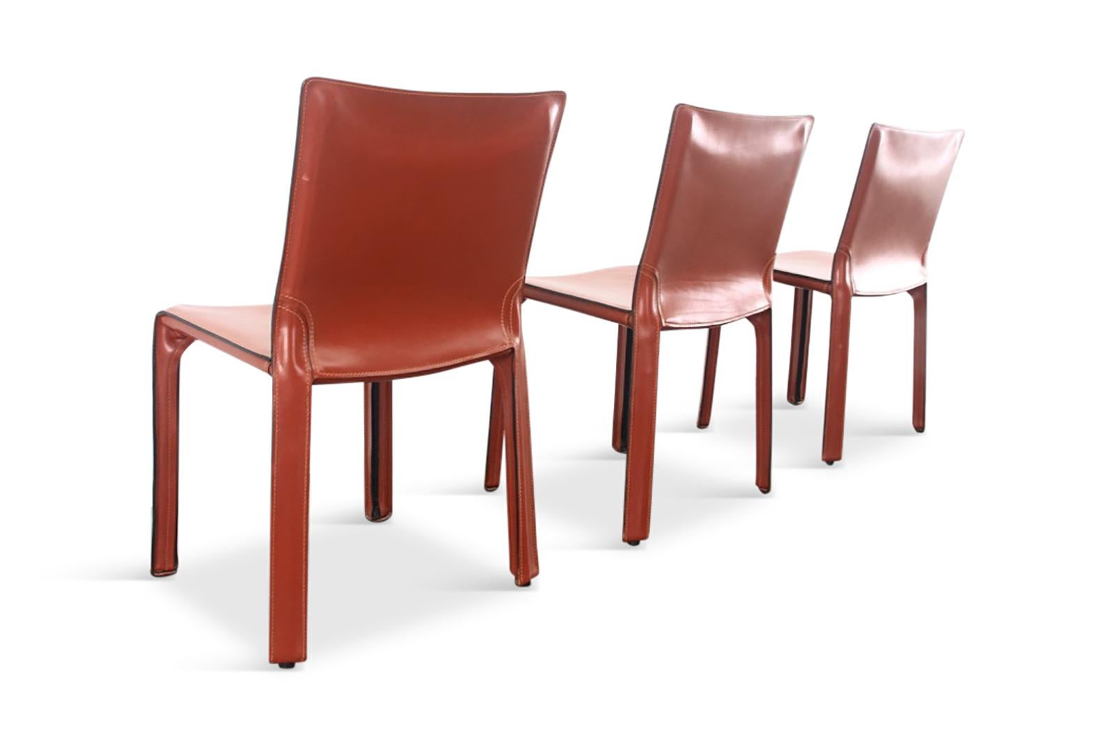 Mario Bellini Cab Chairs in Oxblood Red Leather for Cassina, 1977 3