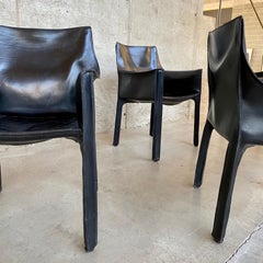 Mario Bellini "CAB" Leather Armchairs for Cassina, 1977, Set of 2