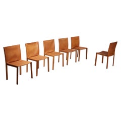 Grassi & Bianchi pasqualina "CAB" Leather Chairs for Enrico Pellizoni, Italy