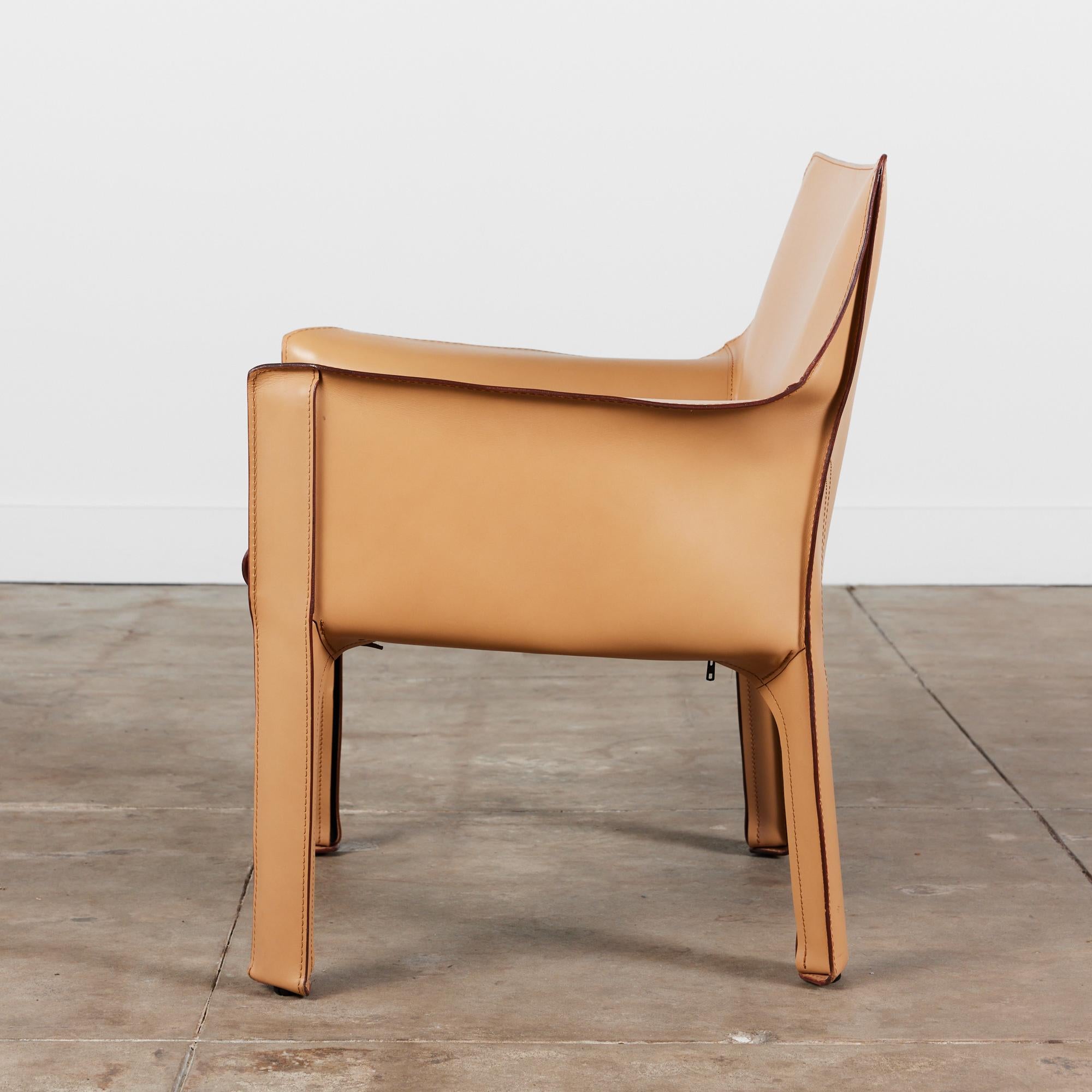 Steel Mario Bellini Cab Lounge Chair for Cassina