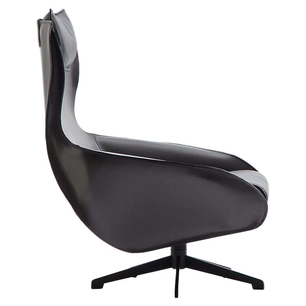 Mario Bellini 'Cab' Lounge Chair, Tubular Steel and Leather by Cassina For Sale