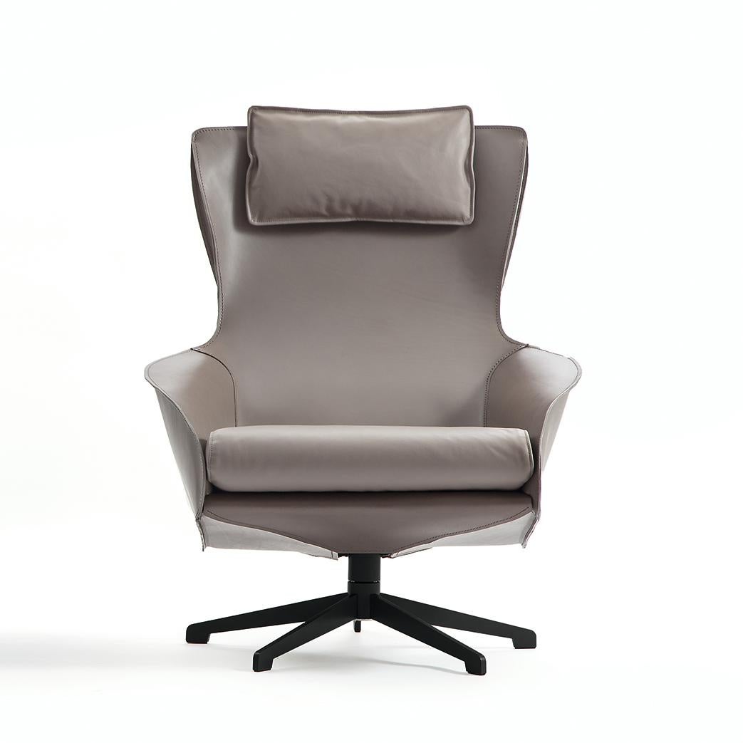 Mario Bellini 'Cab' Lounge Chair, Tubular Steel and Leather by Cassina In New Condition In Barcelona, Barcelona