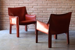Mario Bellini CAB Lounge Chairs for Cassina - Oxblood/Red, Set of 2