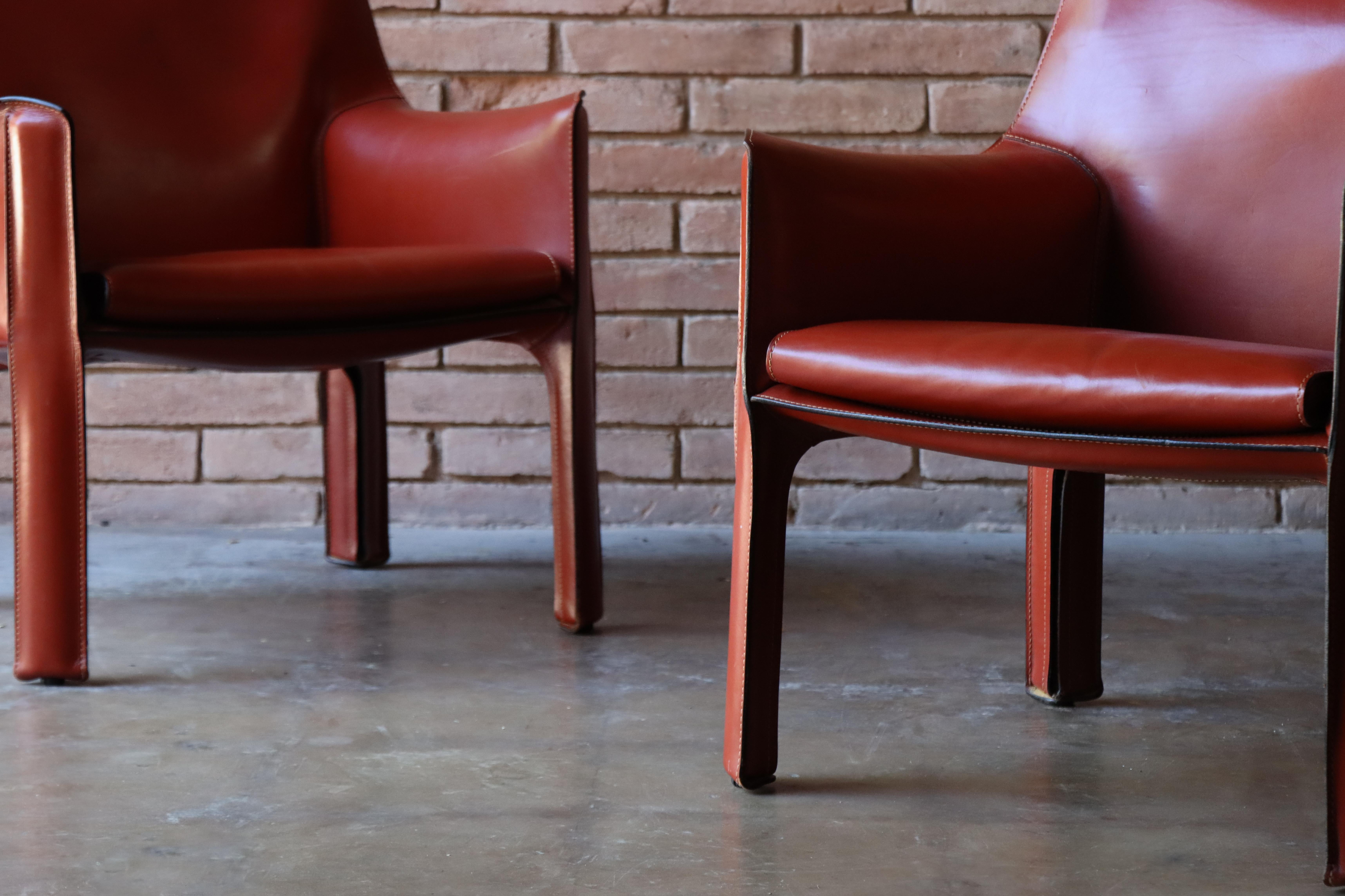 Mario Bellini CAB Lounge Chairs für Cassina, 1970er Jahre - Oxblood/Red, 4er-Set im Angebot 4