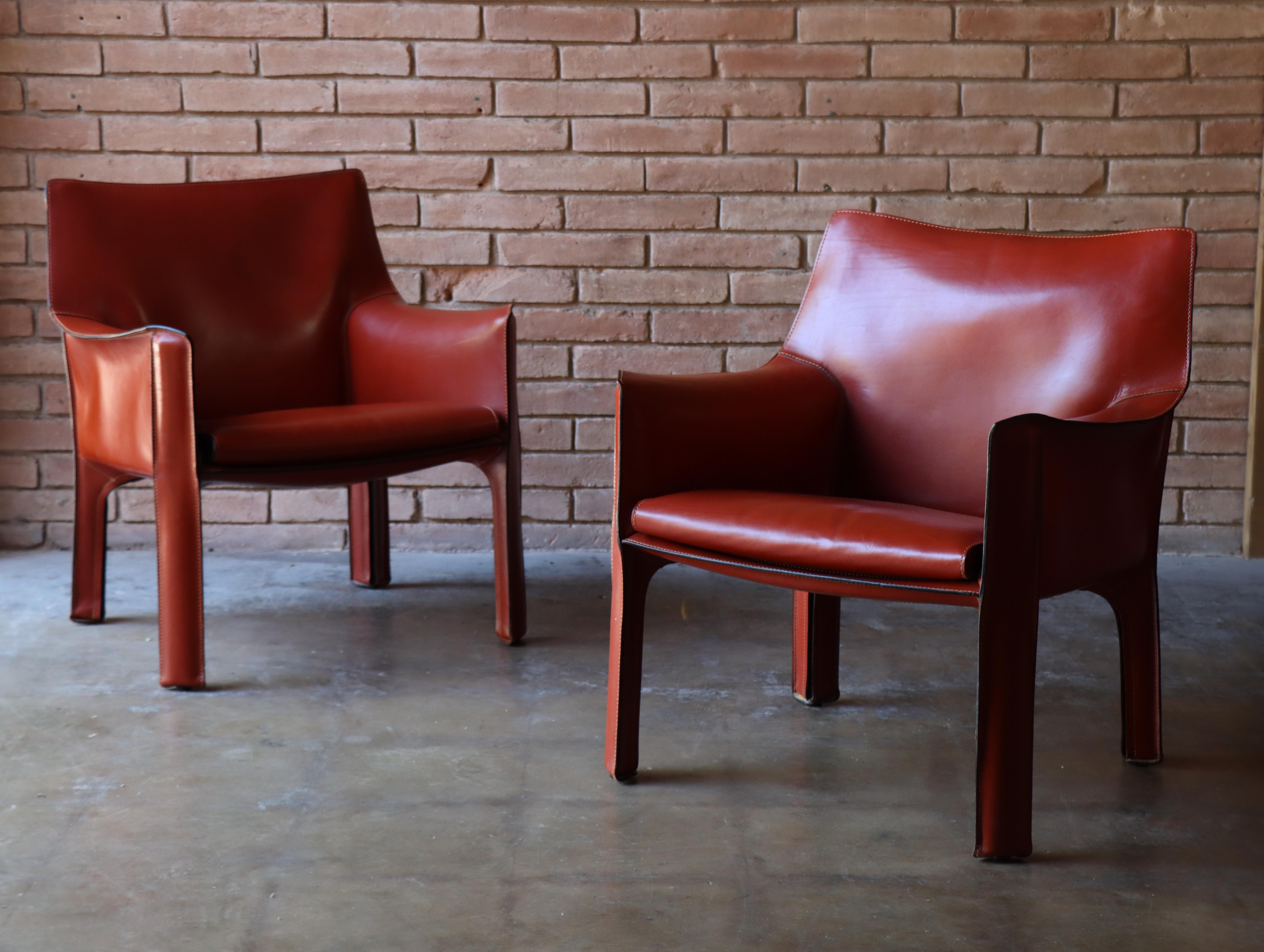 Mario Bellini CAB Lounge Chairs für Cassina, 1970er Jahre - Oxblood/Red, 4er-Set (Moderne der Mitte des Jahrhunderts) im Angebot