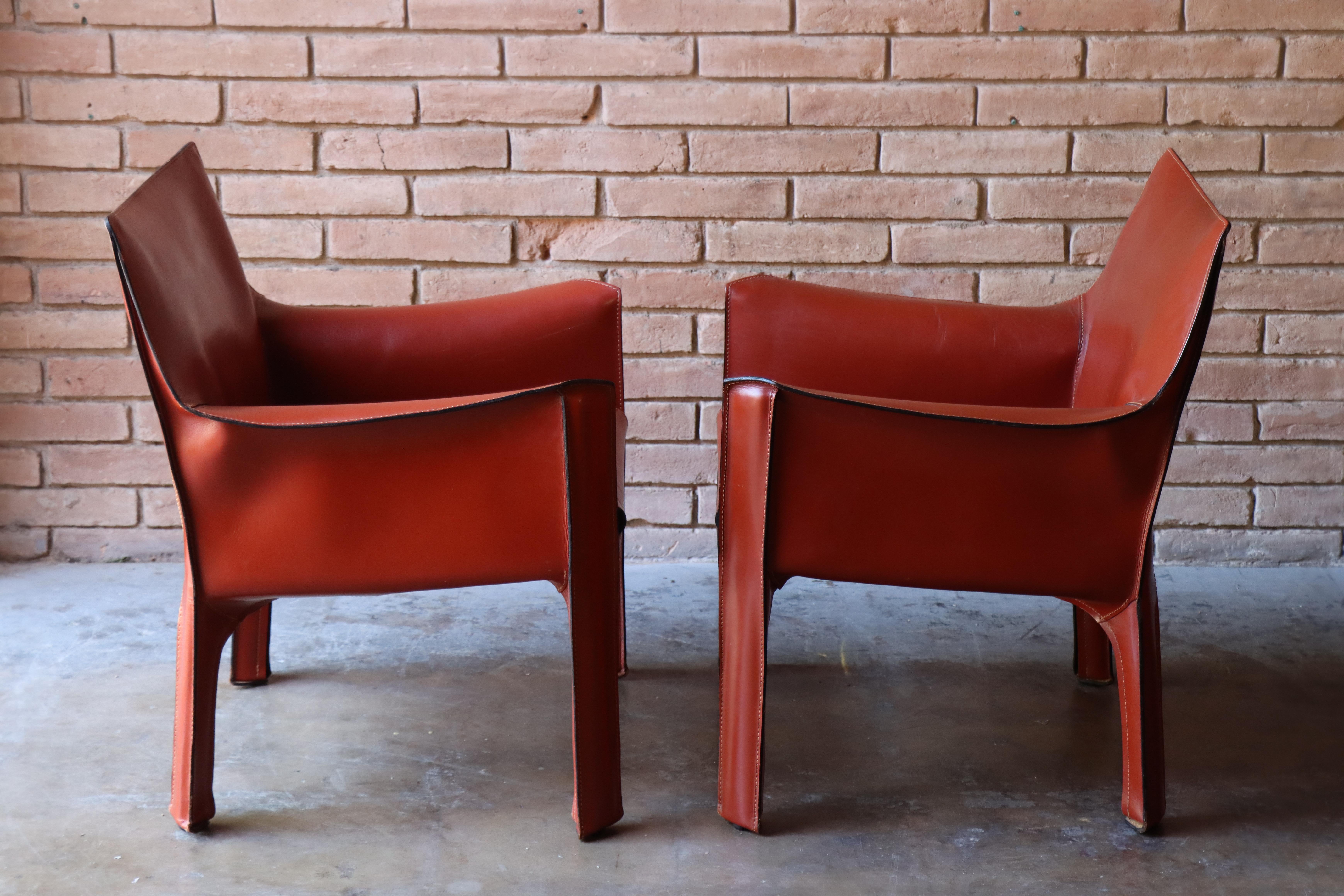 Mario Bellini CAB Lounge Chairs für Cassina, 1970er Jahre - Oxblood/Red, 4er-Set (Italienisch) im Angebot