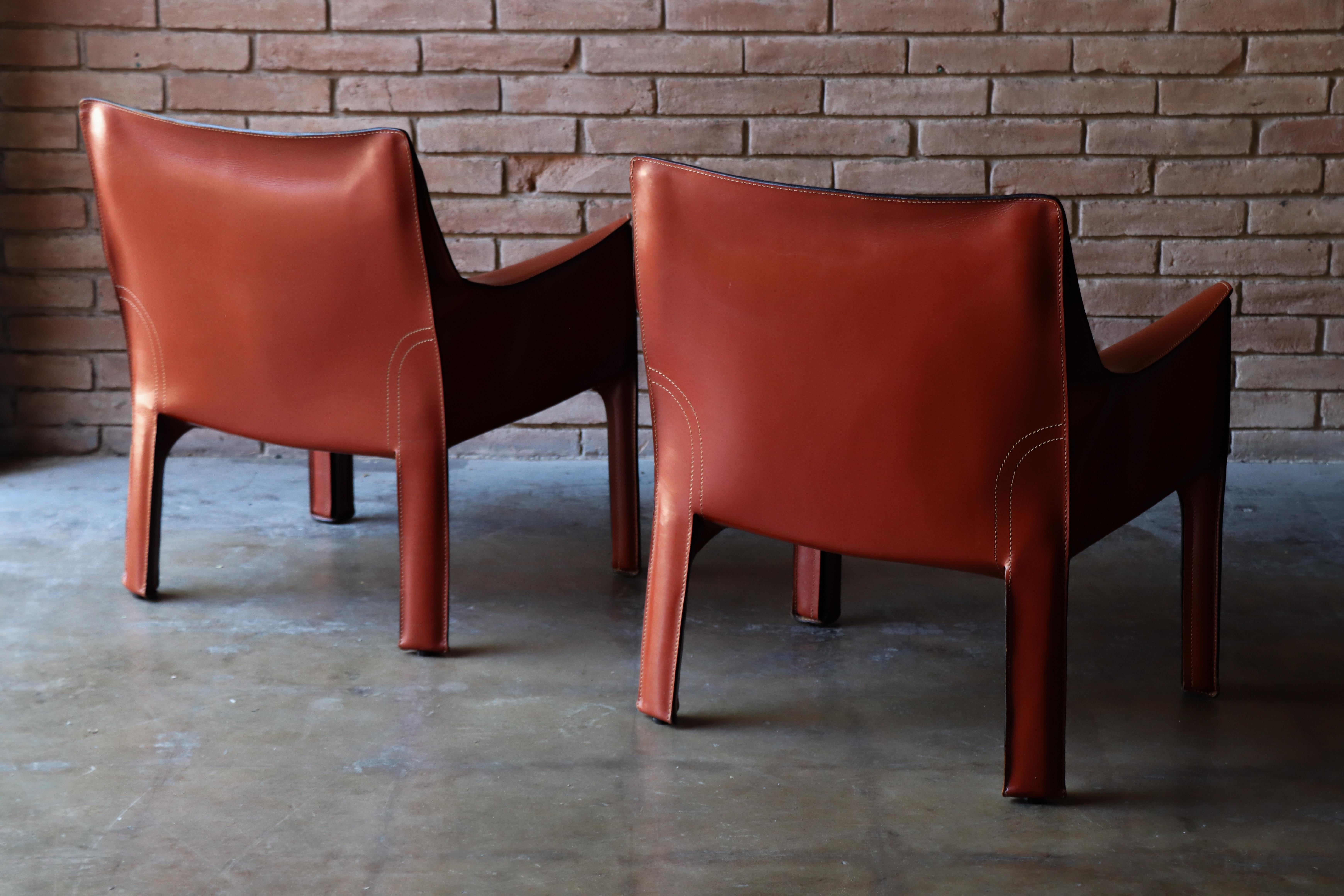 Mario Bellini CAB Lounge Chairs für Cassina, 1970er Jahre - Oxblood/Red, 4er-Set im Zustand „Gut“ im Angebot in Round Rock, TX