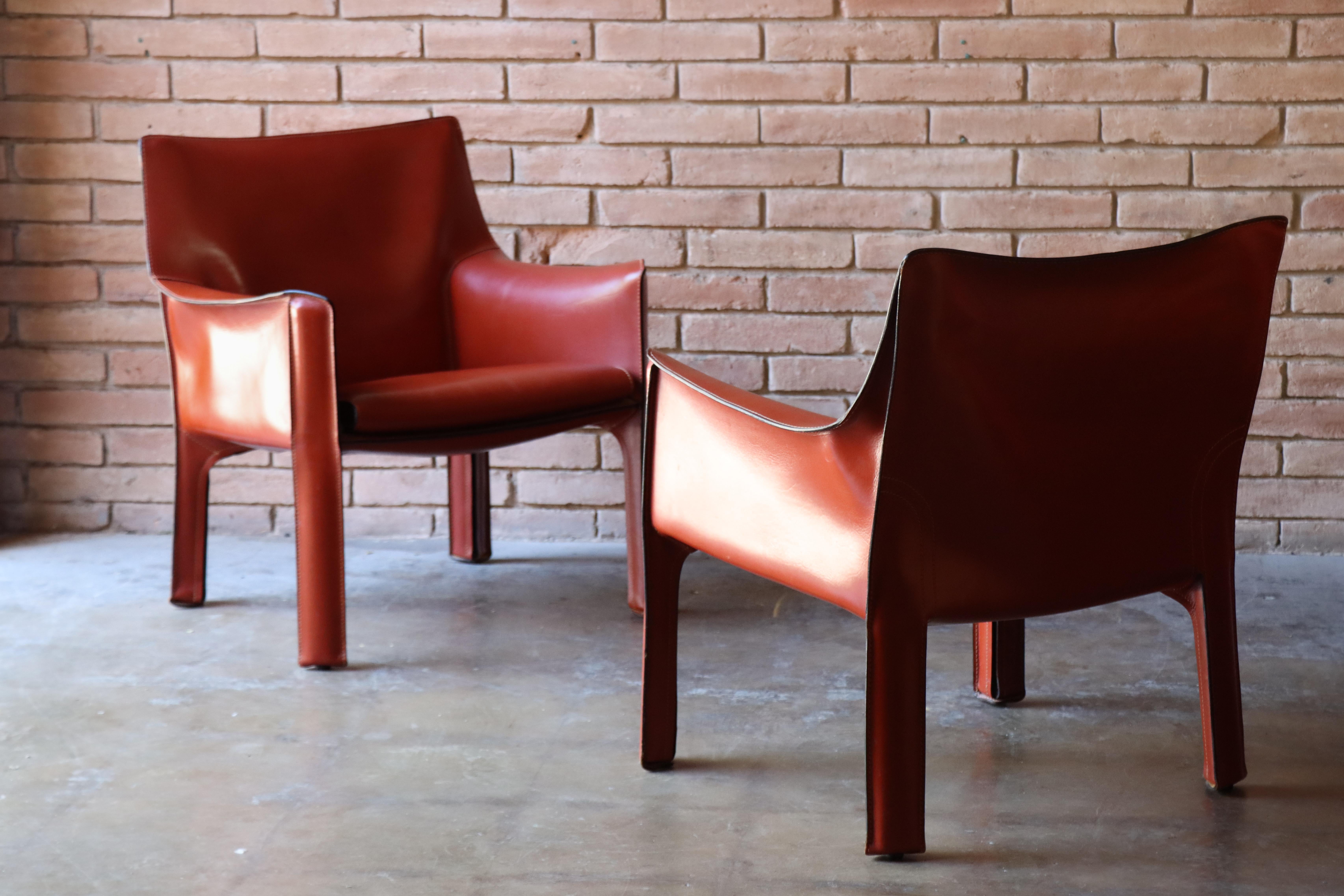 Mario Bellini CAB Lounge Chairs für Cassina, 1970er Jahre - Oxblood/Red, 4er-Set im Angebot 1