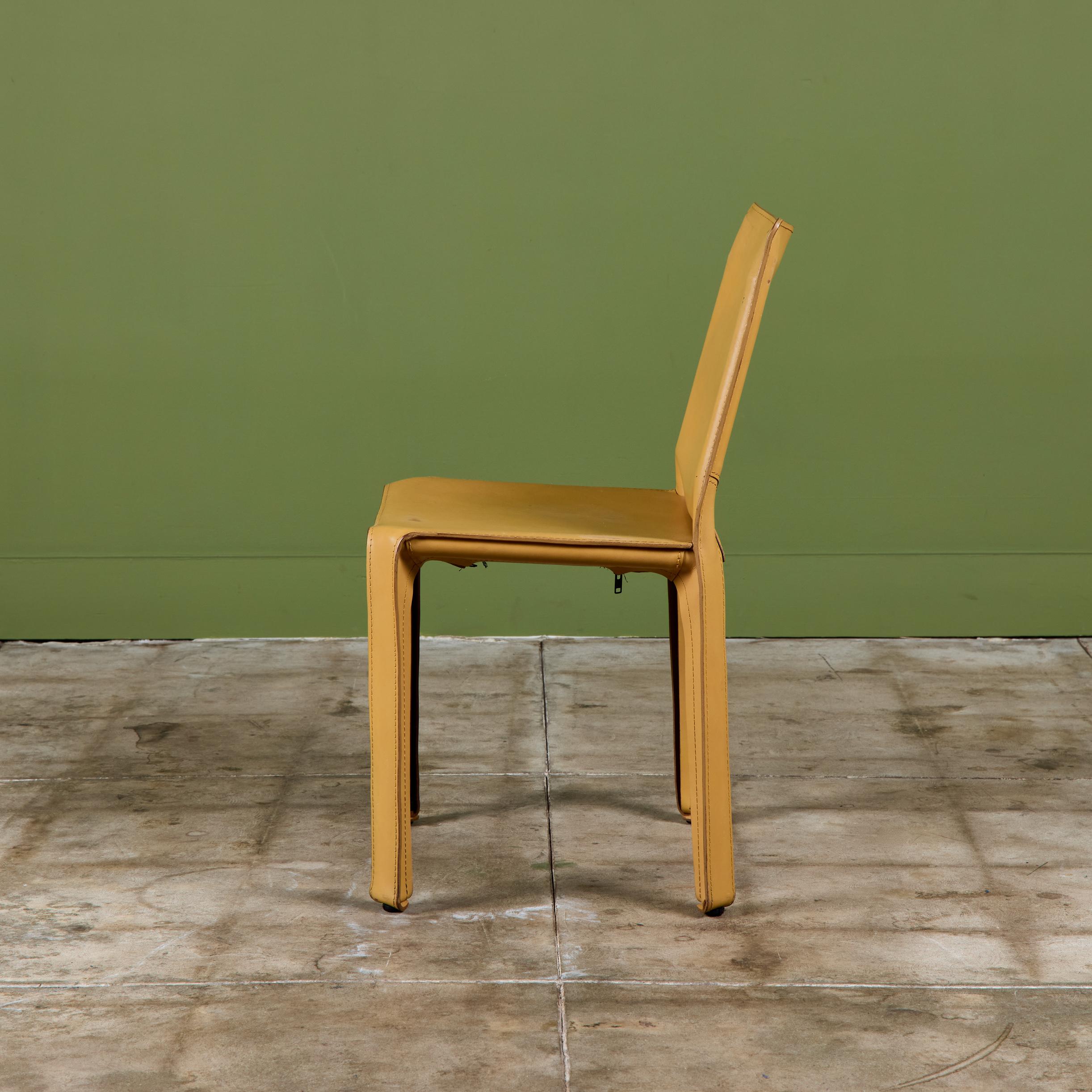Mid-Century Modern Mario Bellini Cab Side Dining Chair for Cassina For Sale