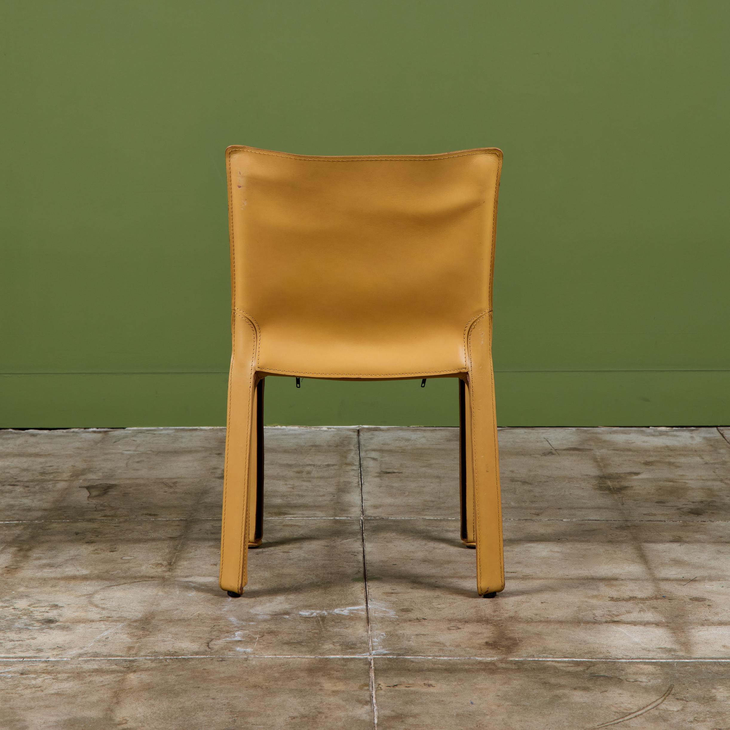 Steel Mario Bellini Cab Side Dining Chair for Cassina For Sale