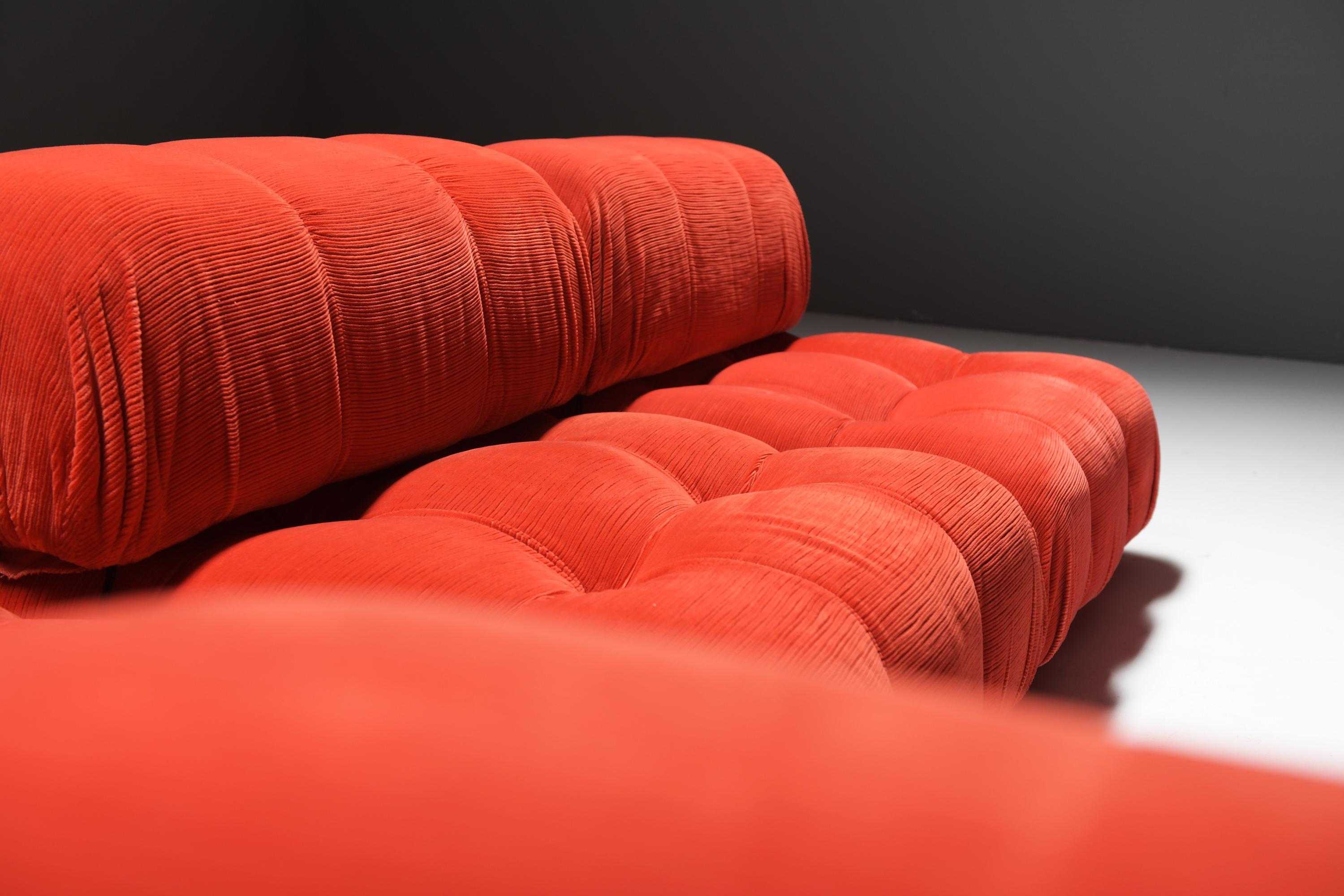 Mario Bellini “Camaleonda” Modular Sofa in Red Corduroy - Early B&B Italia ed. im Angebot 2