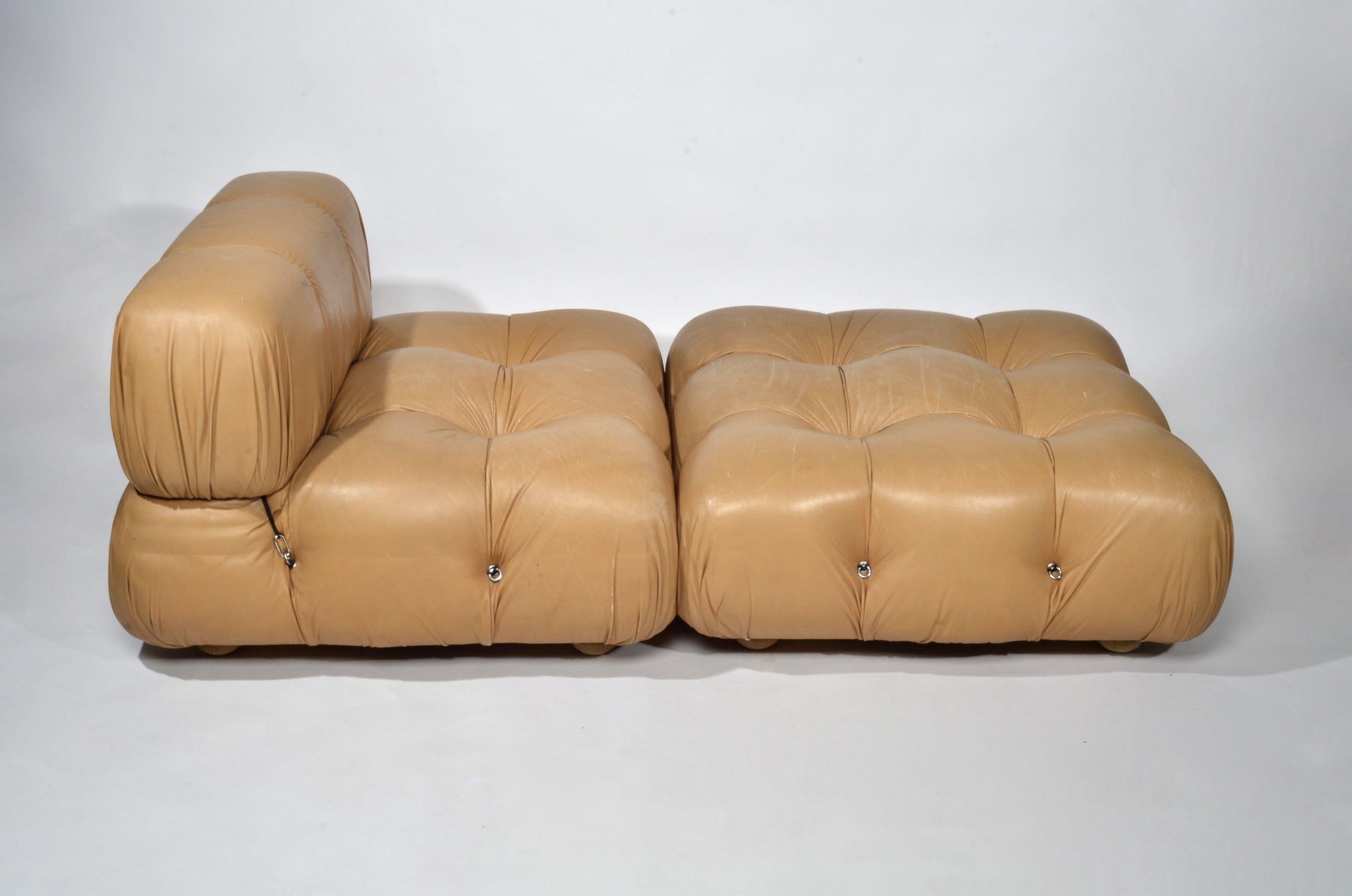 Mid-Century Modern Mario Bellini 'Camaleonda' Chaise and Ottoman or Sectional, circa 1973