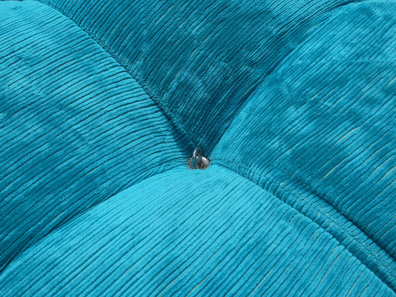Fabric Mario Bellini 'Camaleonda' in Bright Blue Original Corduroy