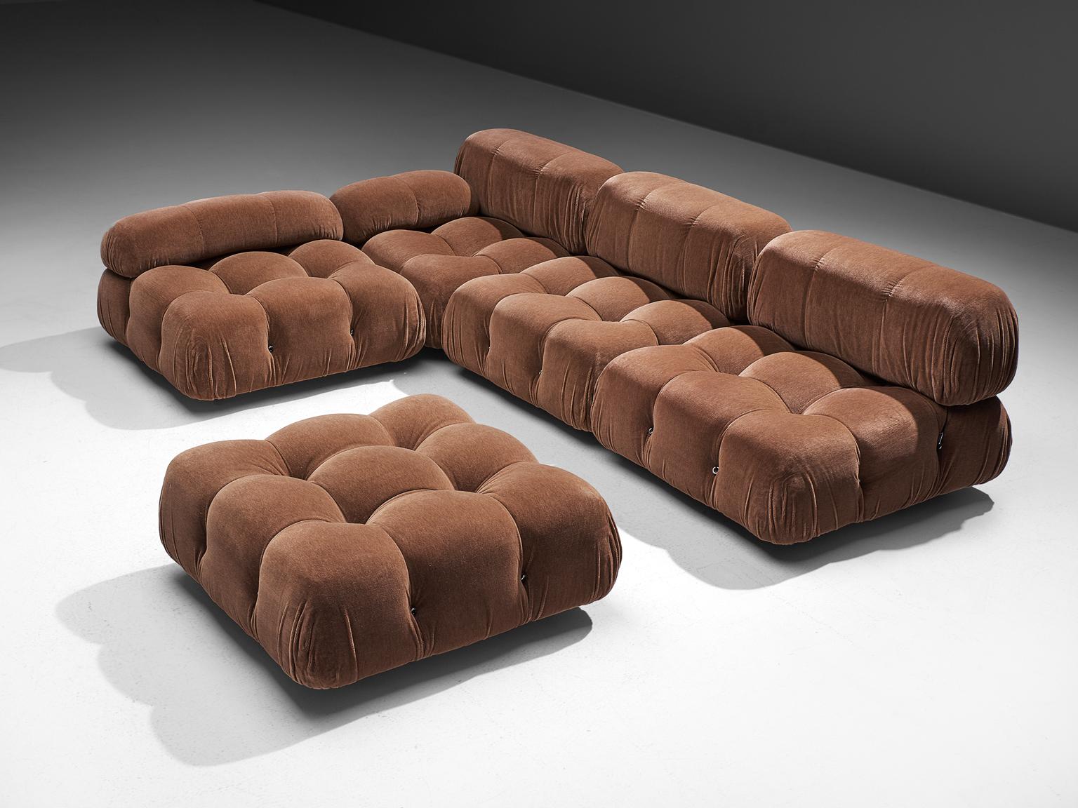 Mario Bellini, 'Camaleonda' sofa, light brown velvet upholstery, Italy, 1972.

This sofa is designed by Mario Bellini for B&B Italia and C&B Italia. It can also be customized on request in our upholstery atelier. The sectional elements this sofa