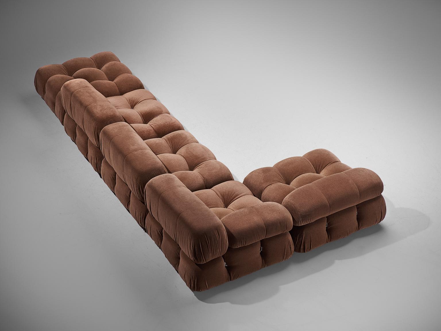 Mario Bellini 'Camaleonda' in Original Brown Fabric In Good Condition In Waalwijk, NL