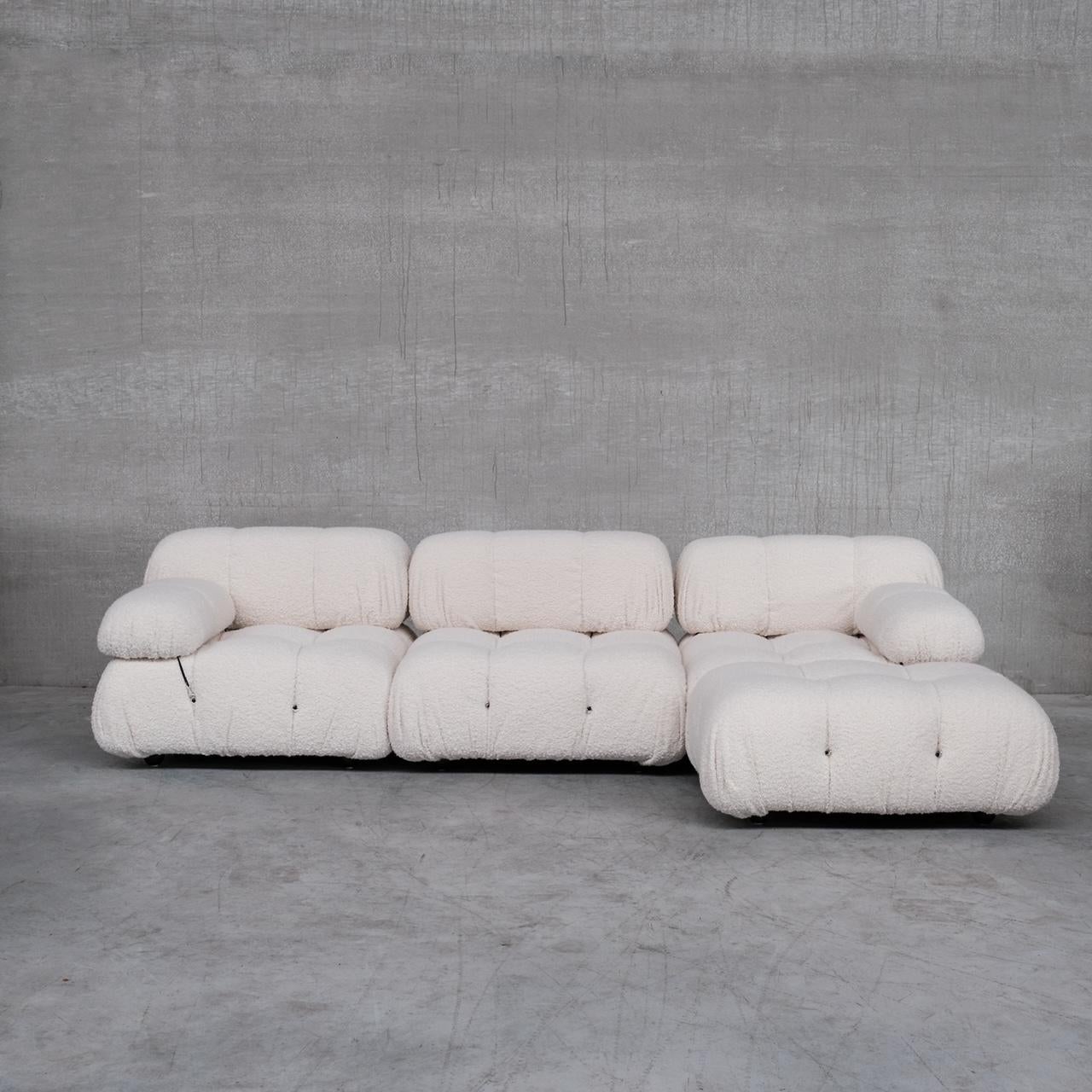 A four piece modular sofa by Mario Bellini. 

Italy, c1980s. 

The much sought after 'Camaleonda' model. 

Original B&B Italia, not a later 21st century production. 

This model is a late production which has since been upholstered in off-white