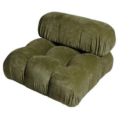Mario Bellini Camaleonda Lounge Chair for B&B Italia, Green Linen Velvet, 1972