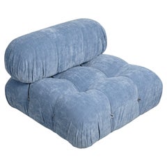 Mario Bellini Camaleonda Lounge Chair for B&B Italia, Sky Blue Velvet, 1972
