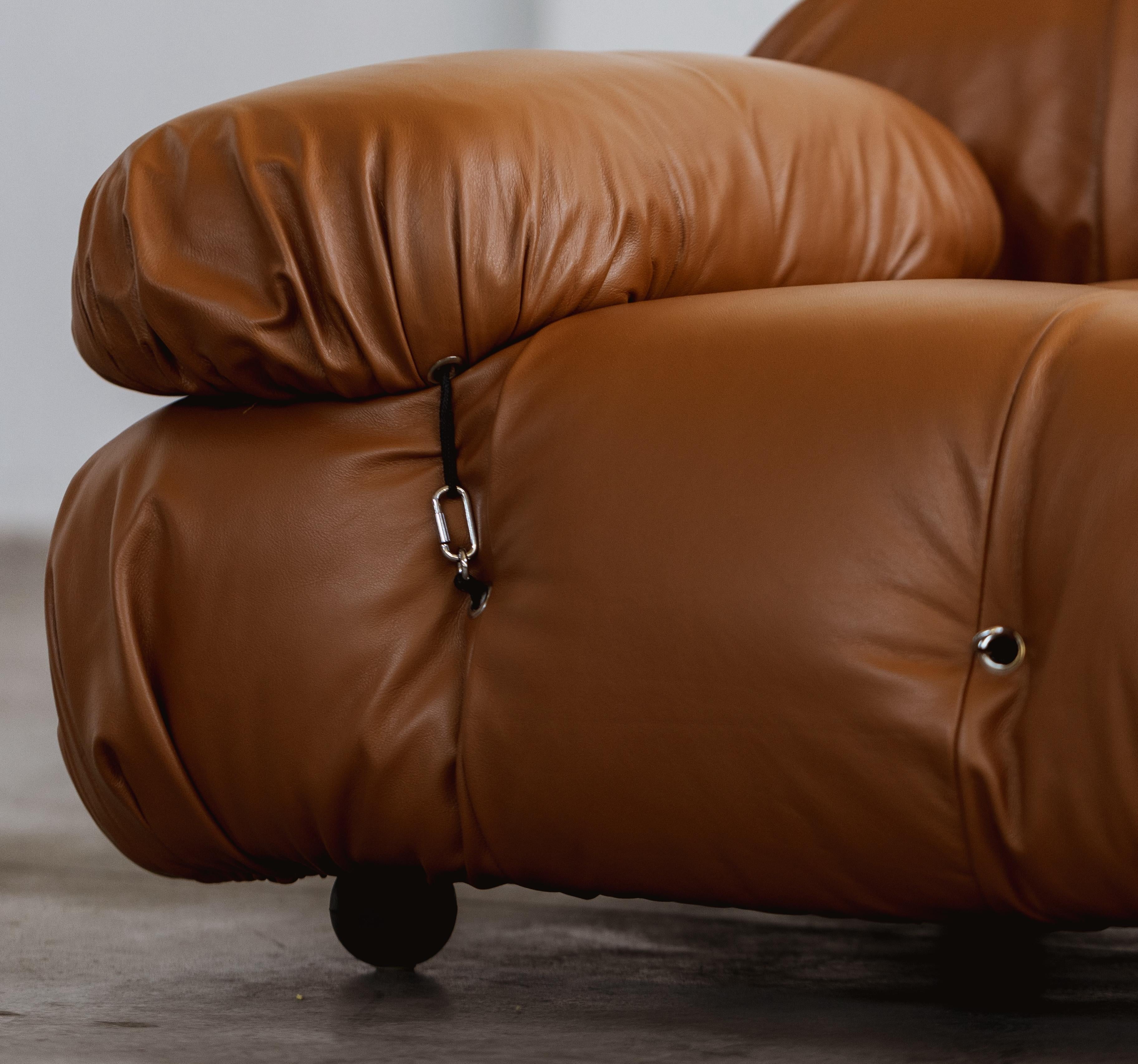 Mario Bellini Camaleonda Sofa für B&B Italia, Cognacfarbenes Leder, 1970, 2er-Set im Angebot 7