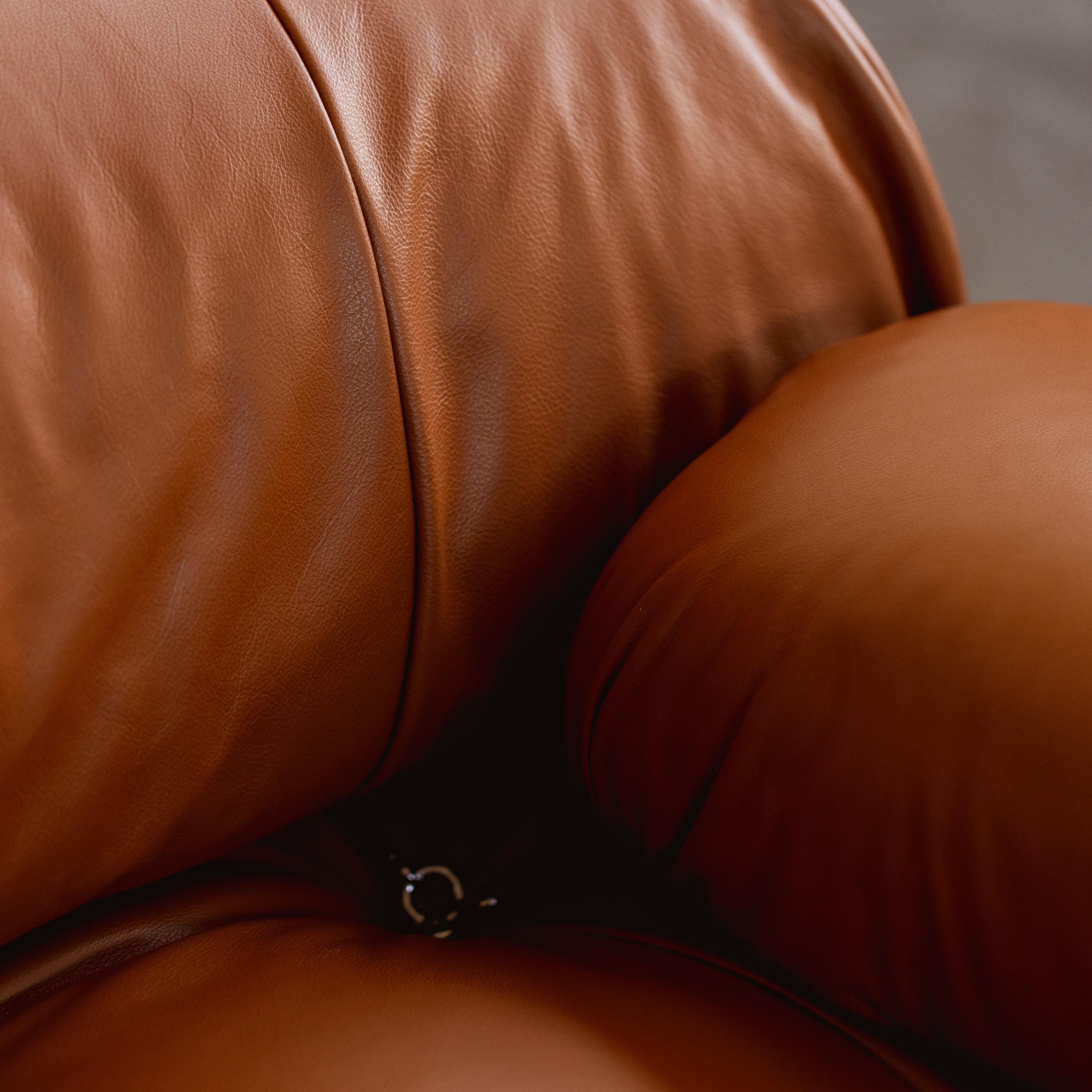 Mario Bellini Camaleonda Sofa für B&B Italia, Cognacfarbenes Leder, 1970, 2er-Set im Angebot 3