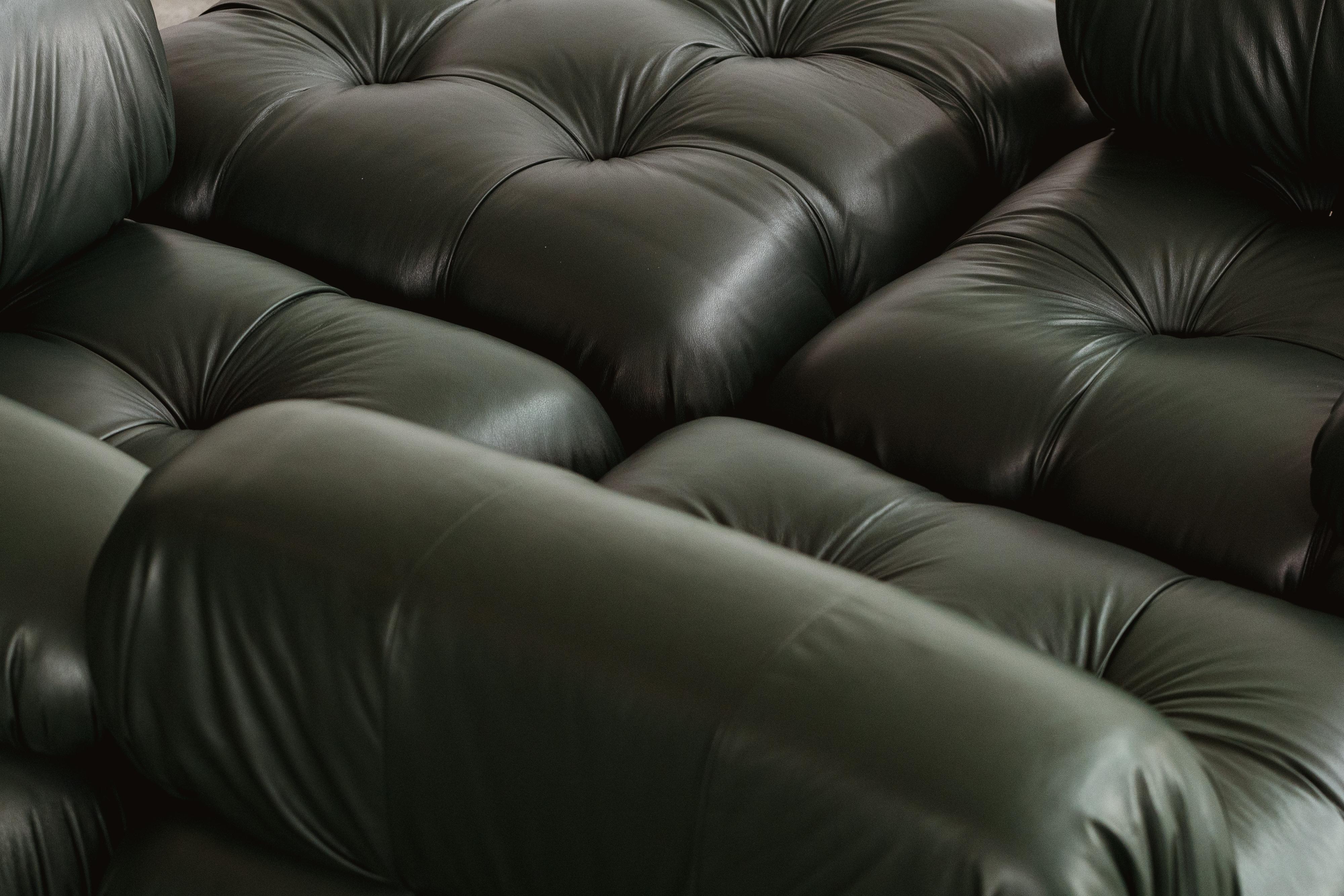 Late 20th Century Mario Bellini “Camaleonda” Sofa for B&B Italia, Dark Green, 1970, Set of 4 For Sale