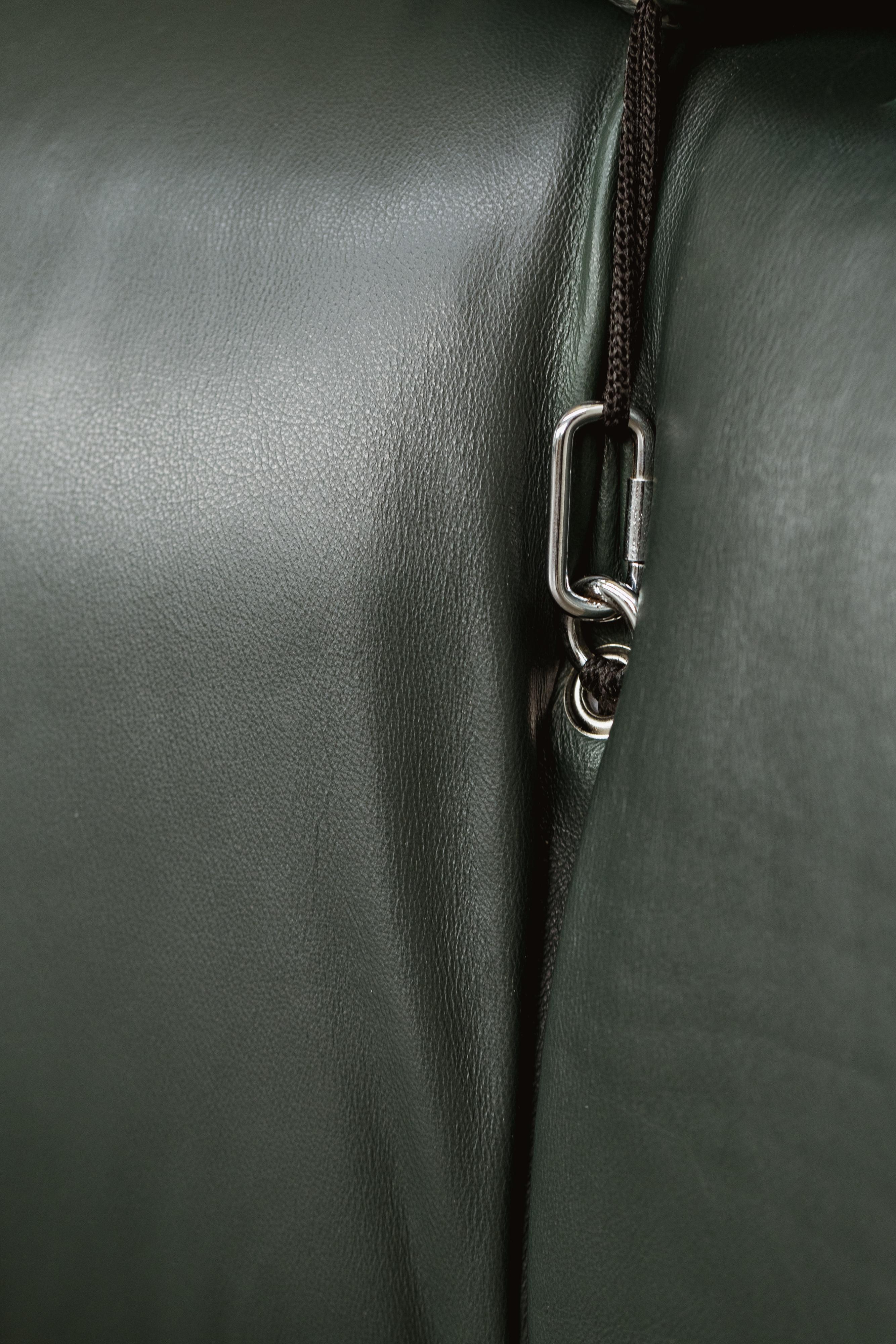 Leather Mario Bellini “Camaleonda” Sofa for B&B Italia, Dark Green, 1970, Set of 4 For Sale