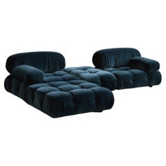 Sofá "Camaleonda" de Mario Bellini para B&B Italia, Terciopelo azul, 1970, set de 4