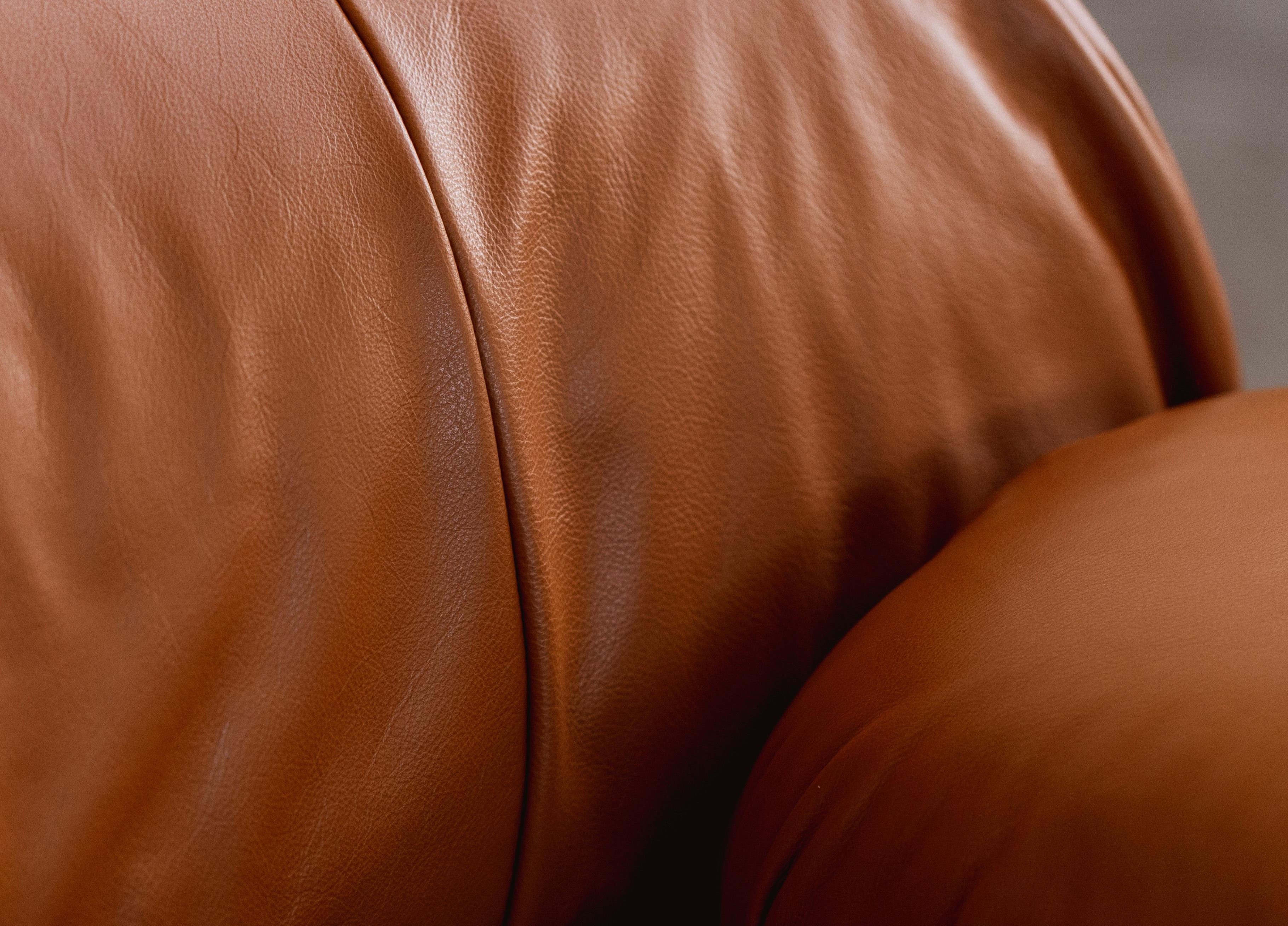 Mario Bellini “Camaleonda” Sofa for B&B Italia, Cognac Leather, 1970, Set of 6 For Sale 3