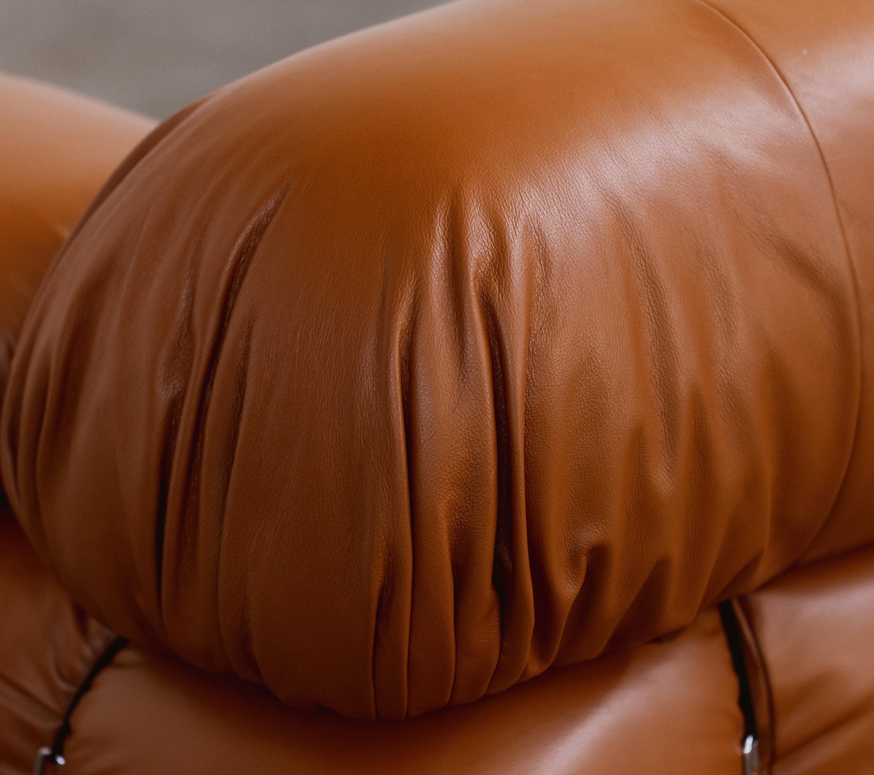 Mario Bellini “Camaleonda” Sofa for B&B Italia, Cognac Leather, 1970, Set of 6 For Sale 6