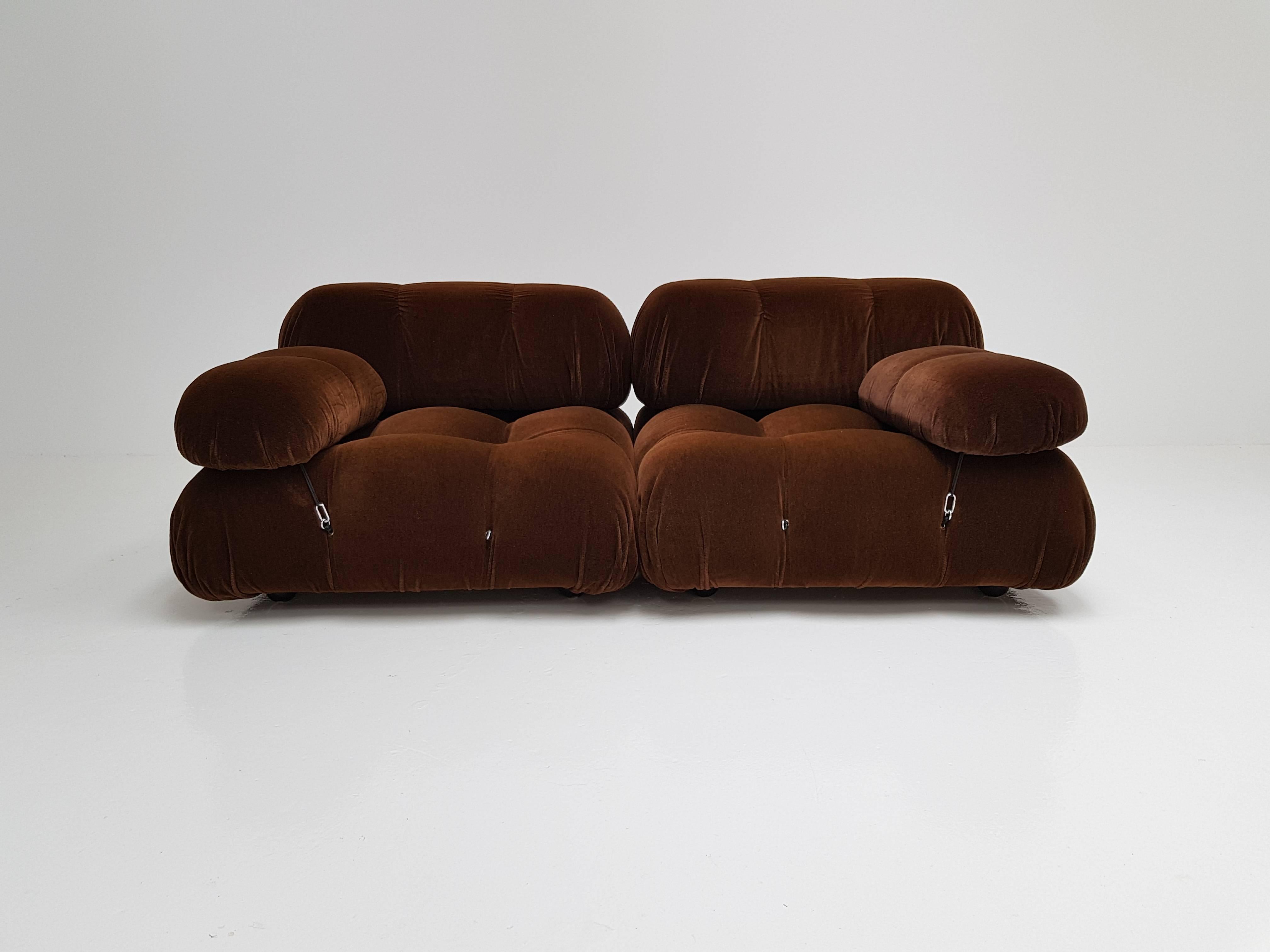 Velvet Mario Bellini 'Camaleonda' Modular Sofa for B&B Italia, 1970s
